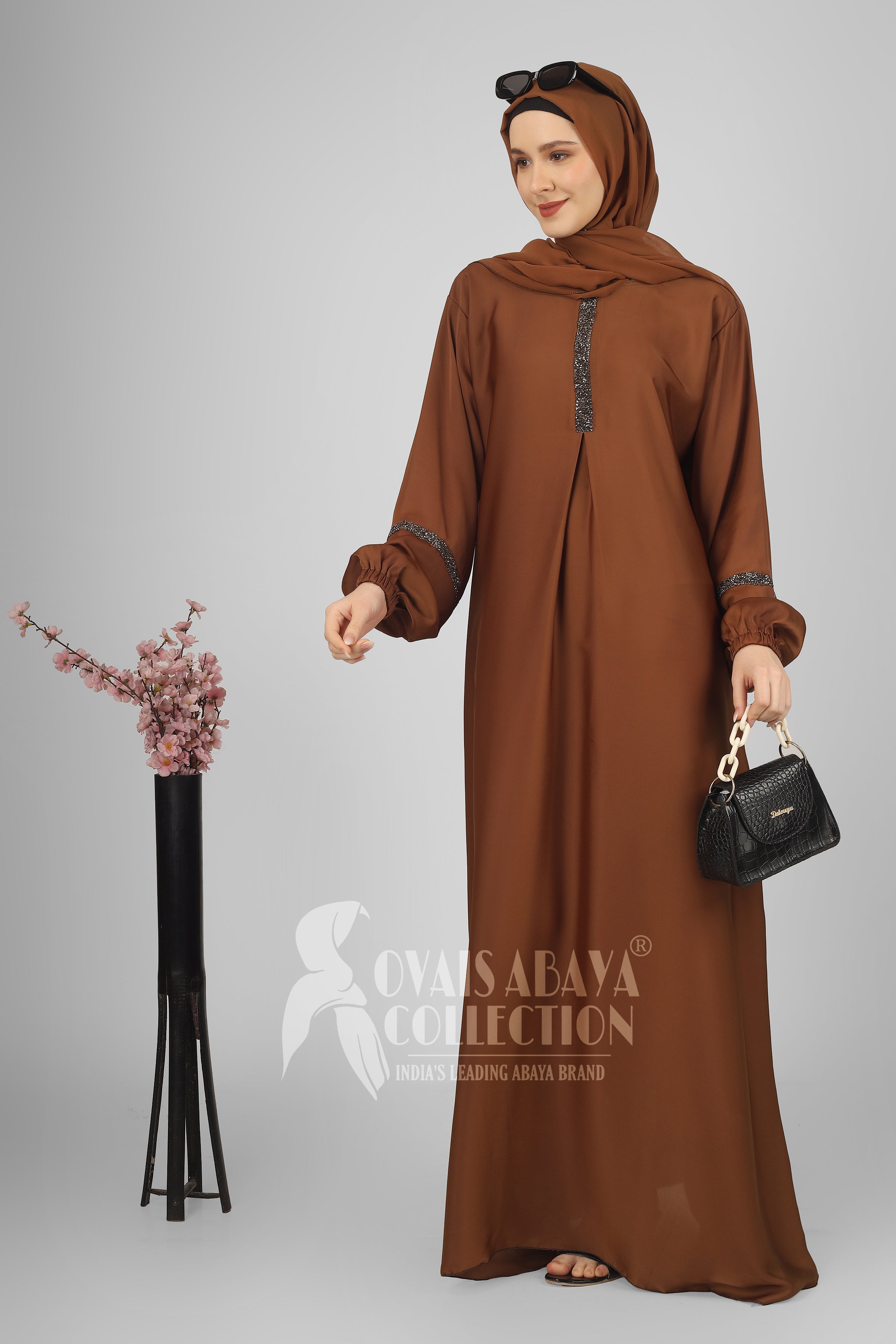 6001 - Aash Basic Abaya - COPPER  ( NEW LAUNCH )