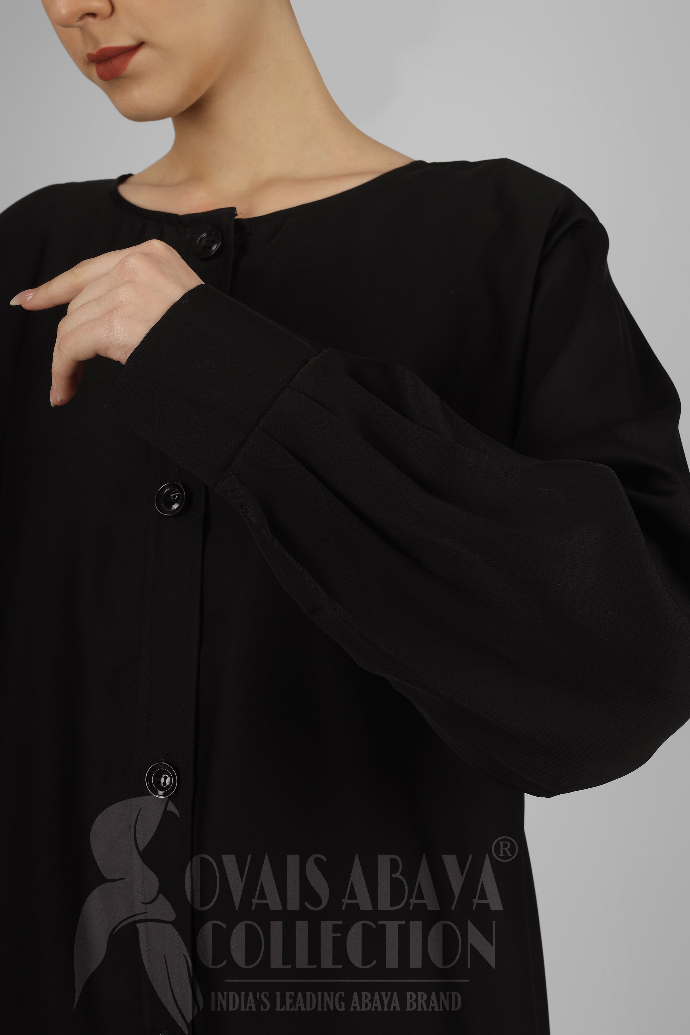 Daily Wear Buttons Abaya ( BLACK )