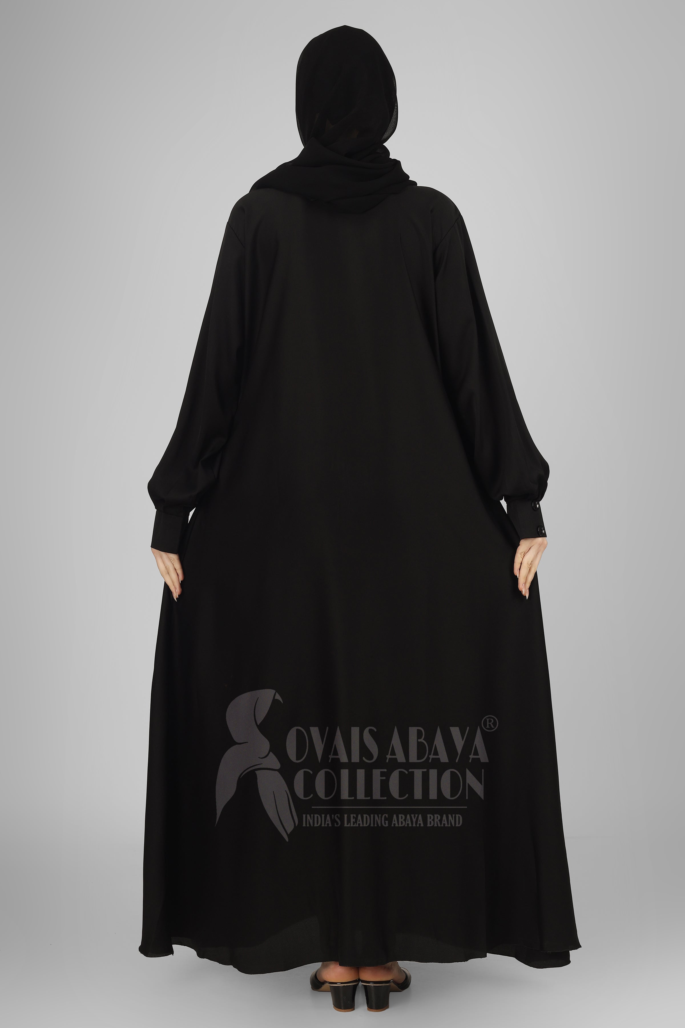 Daily Wear Buttons Abaya ( BLACK )