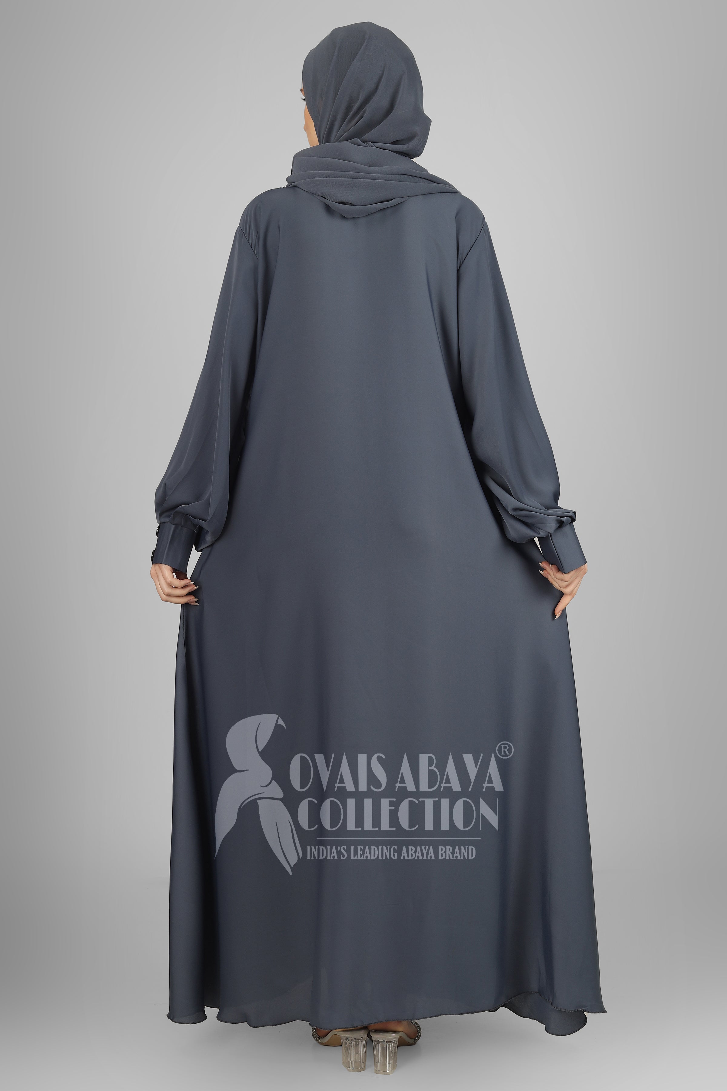 Daily Wear Buttons Abaya ( GRAY )