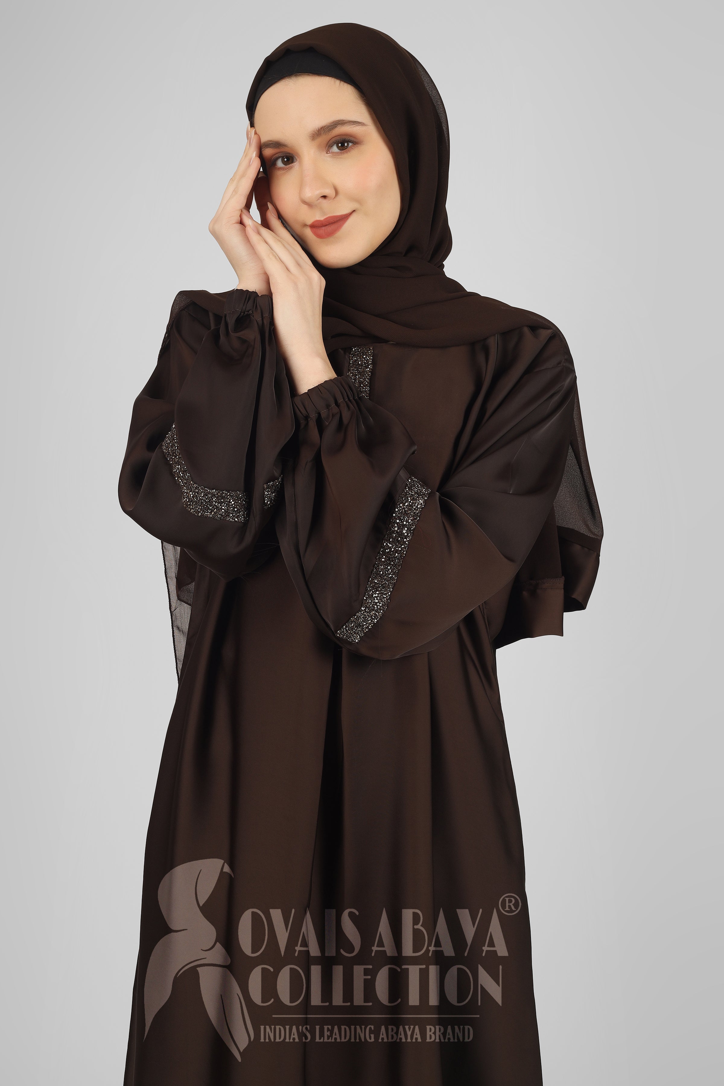 6001 - Aash Basic Abaya - BROWN  ( NEW LAUNCH )