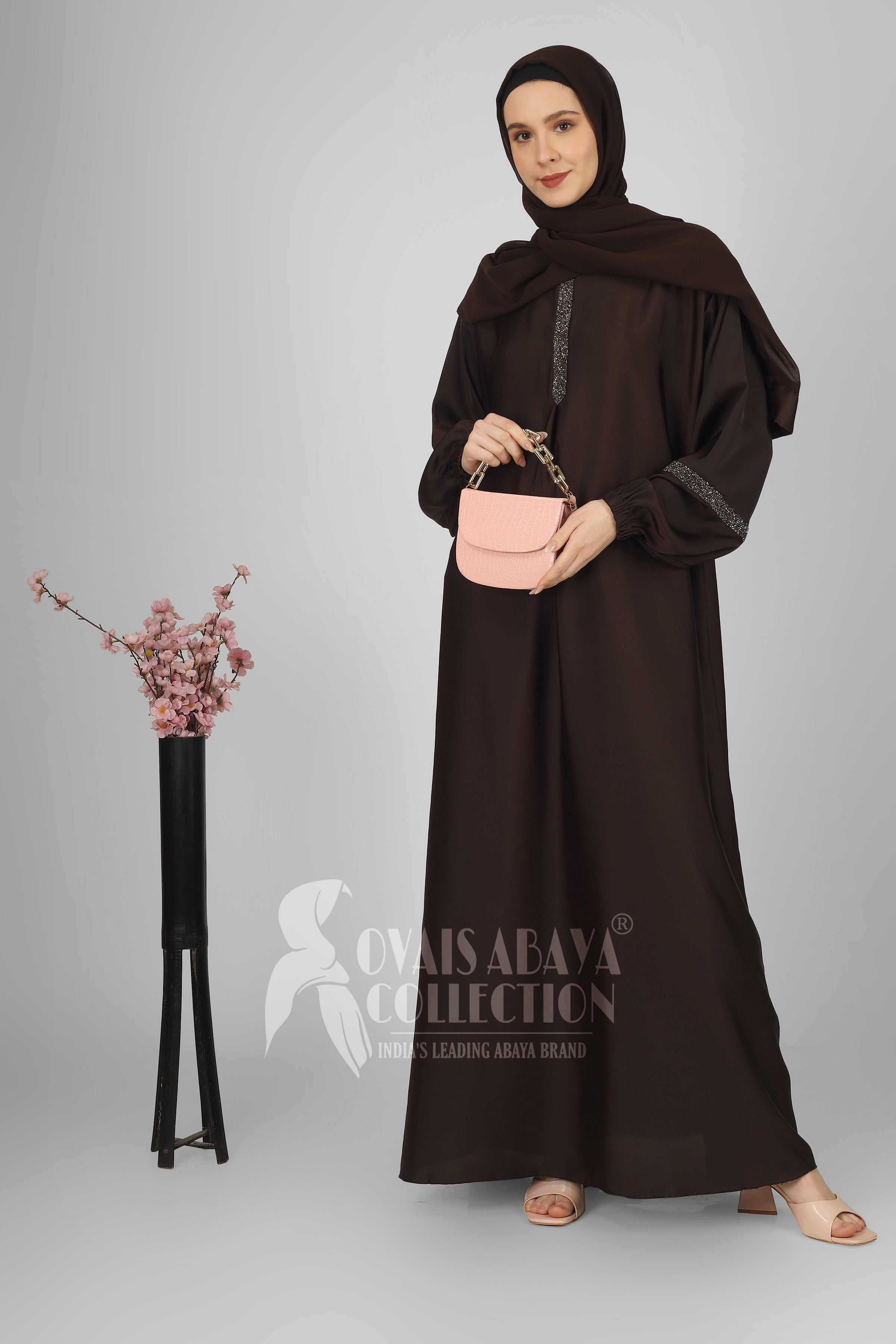 6001 - Aash Basic Abaya - BROWN  ( NEW LAUNCH )