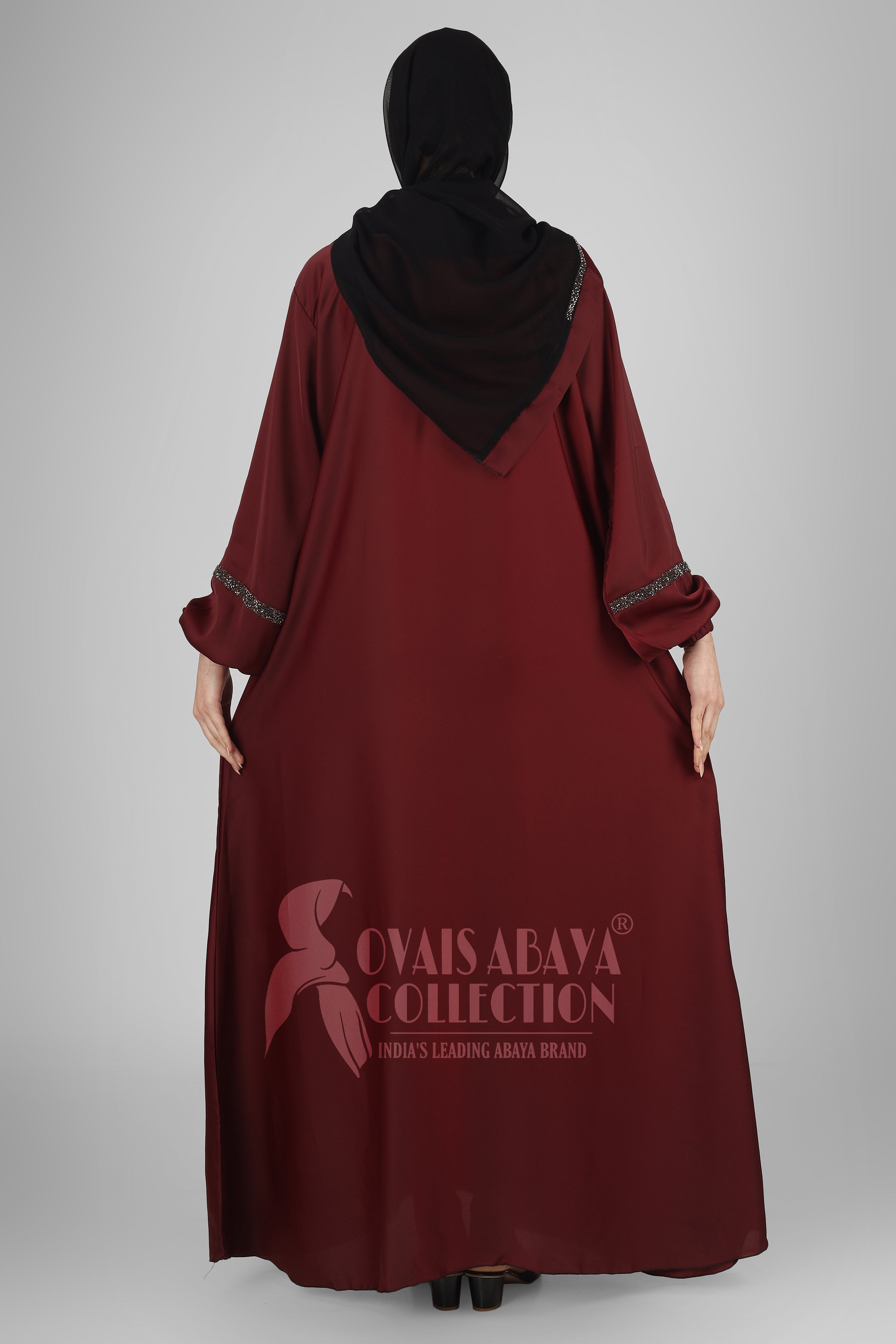 6001 - Aash Basic Abaya - MAROON ( NEW LAUNCH )