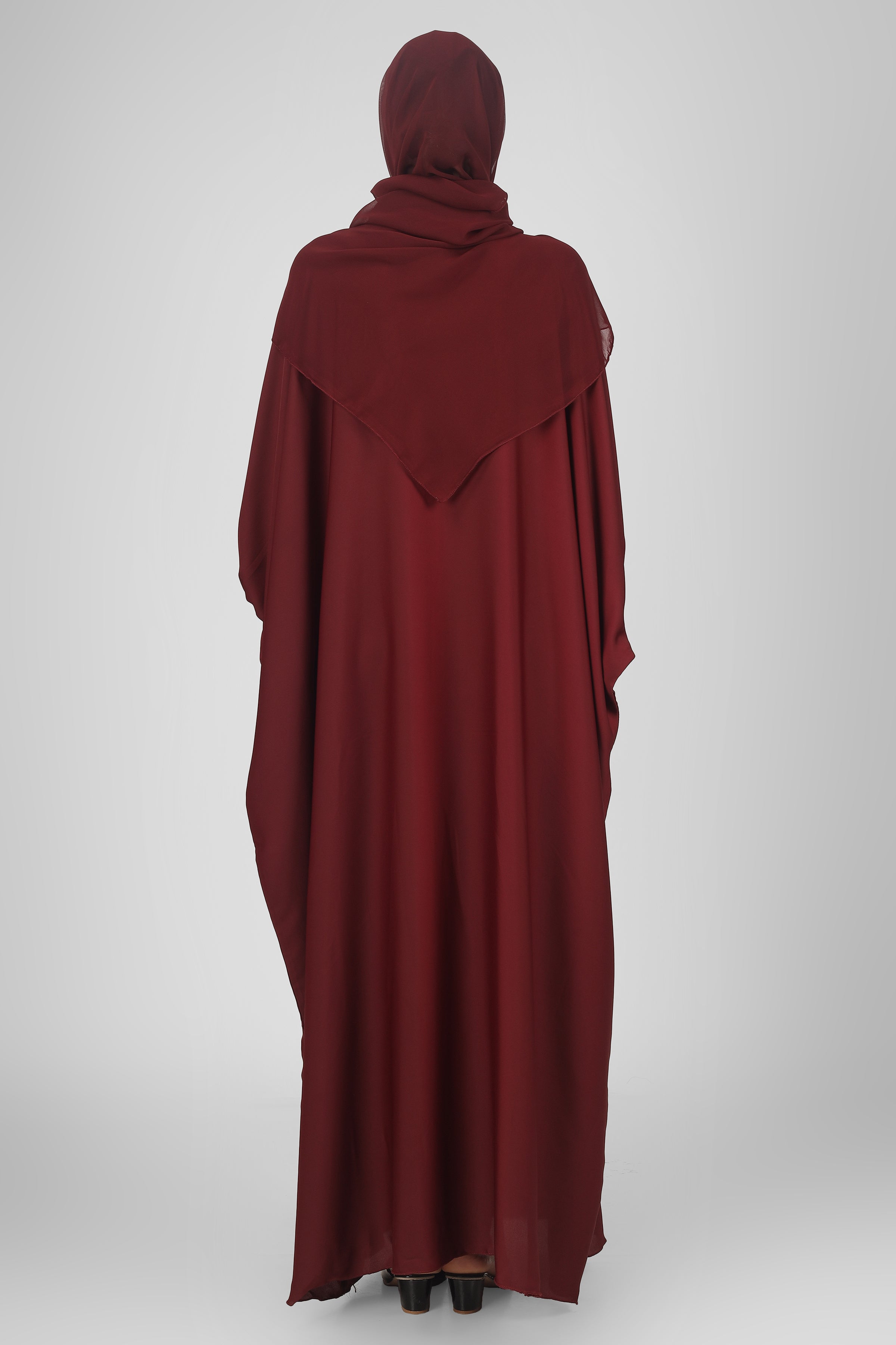 1071 FITTING SLEEVE ABAYA | MAROON