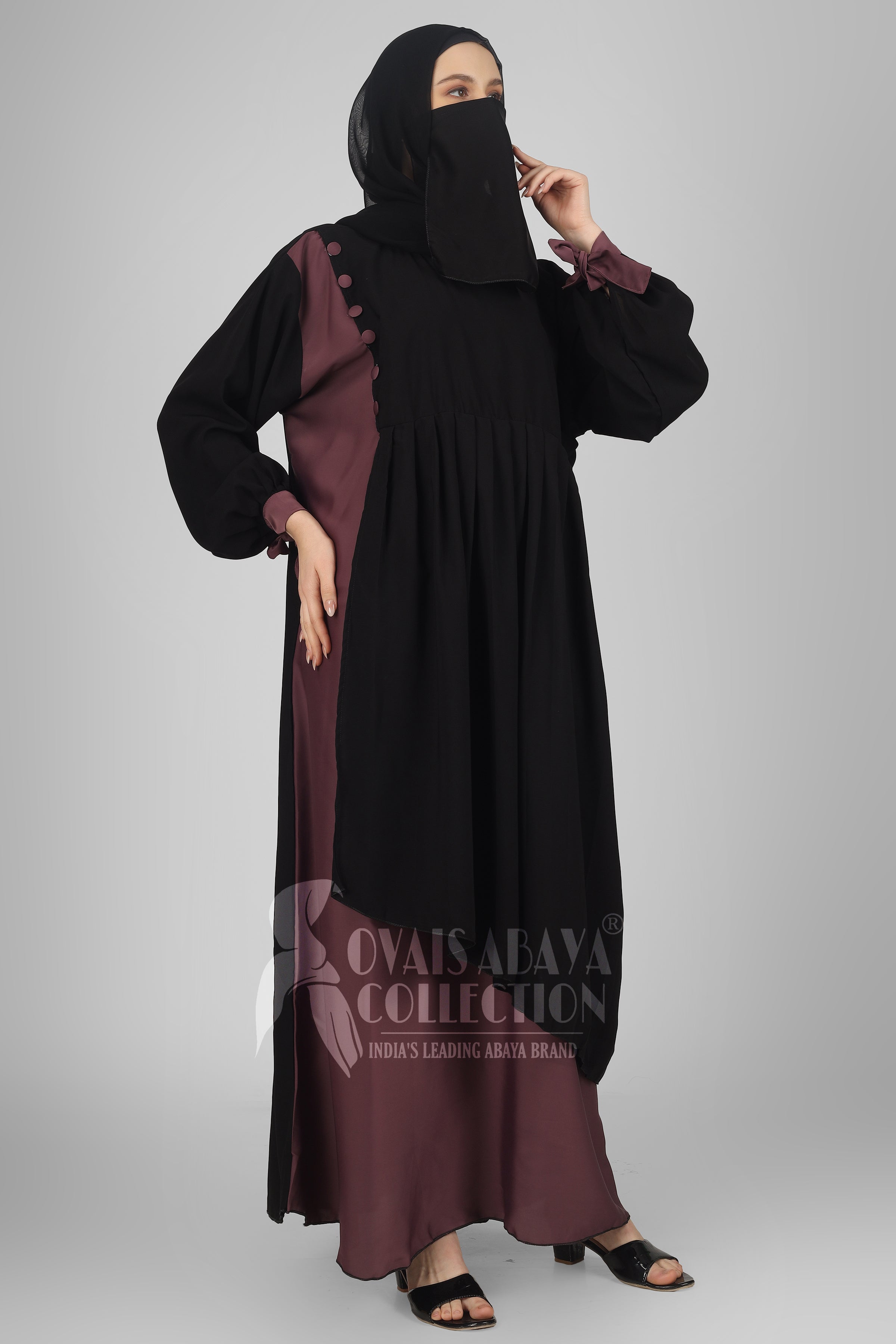 Iqra Plates Work abaya BLACK ( Most Viral Abaya )