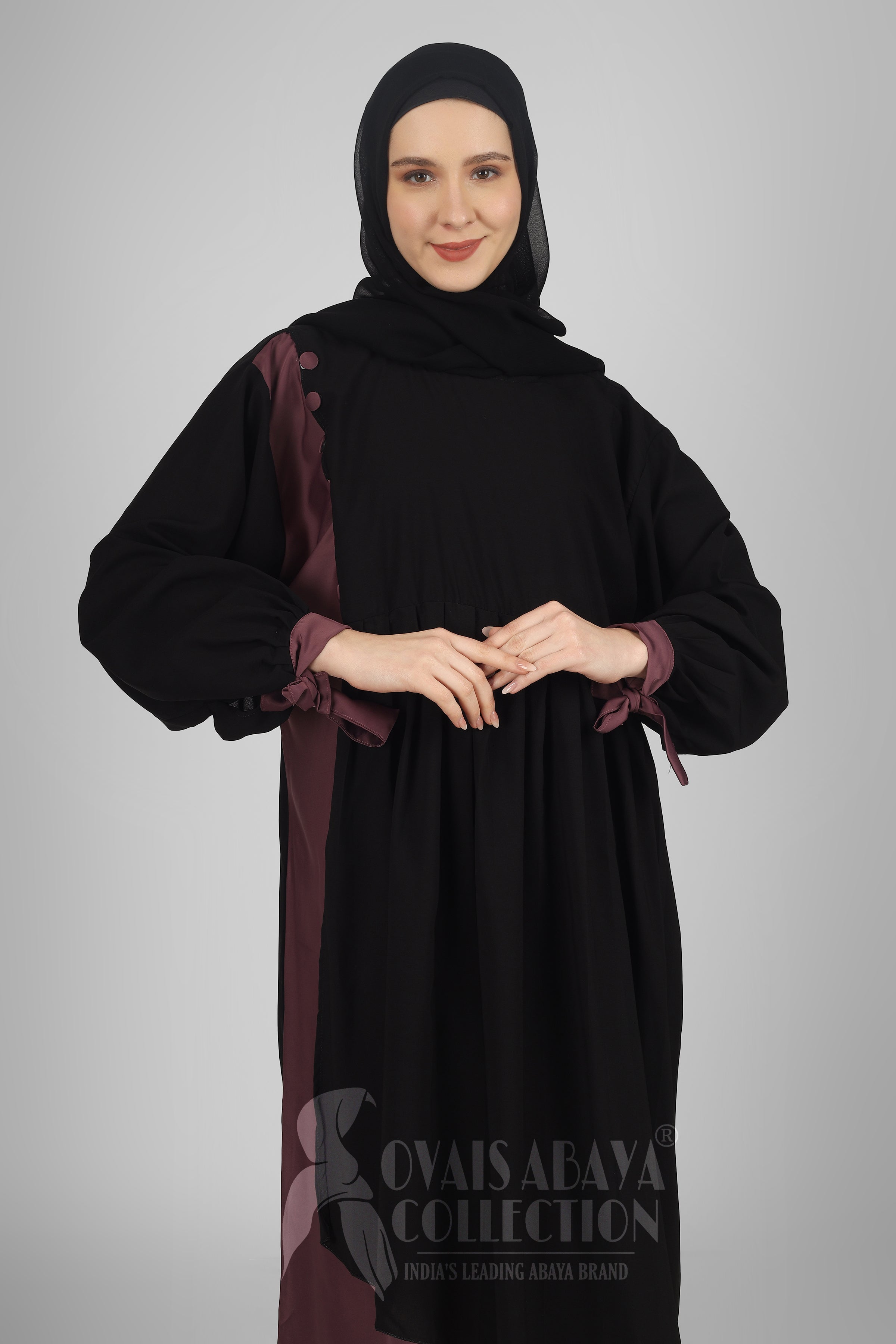 Iqra Plates Work abaya BLACK ( Most Viral Abaya )