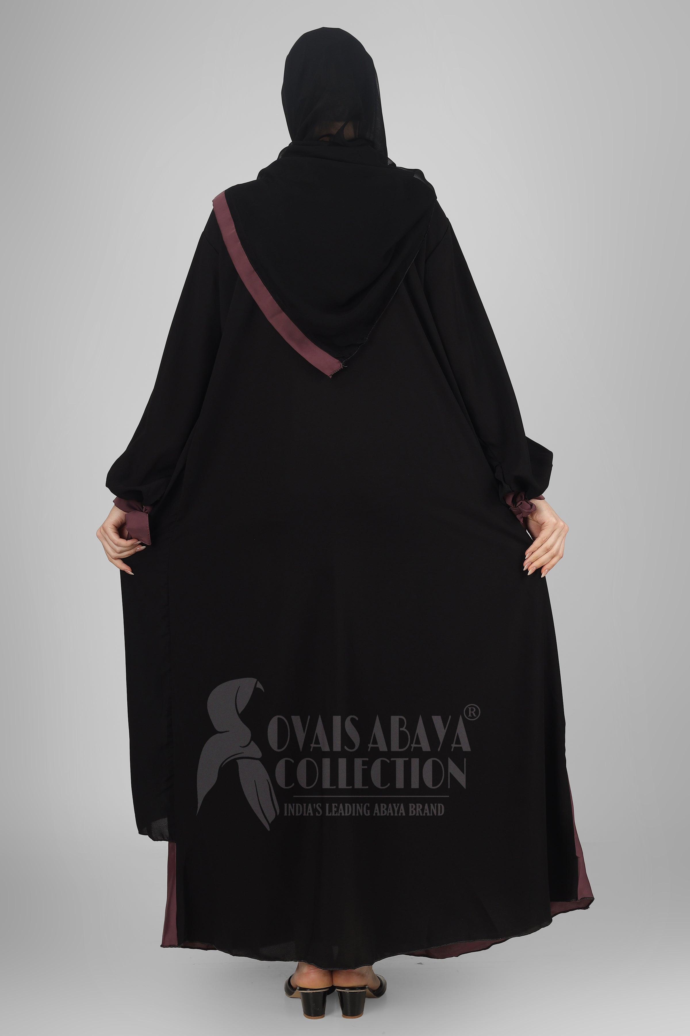 Iqra Plates Work abaya BLACK ( Most Viral Abaya )