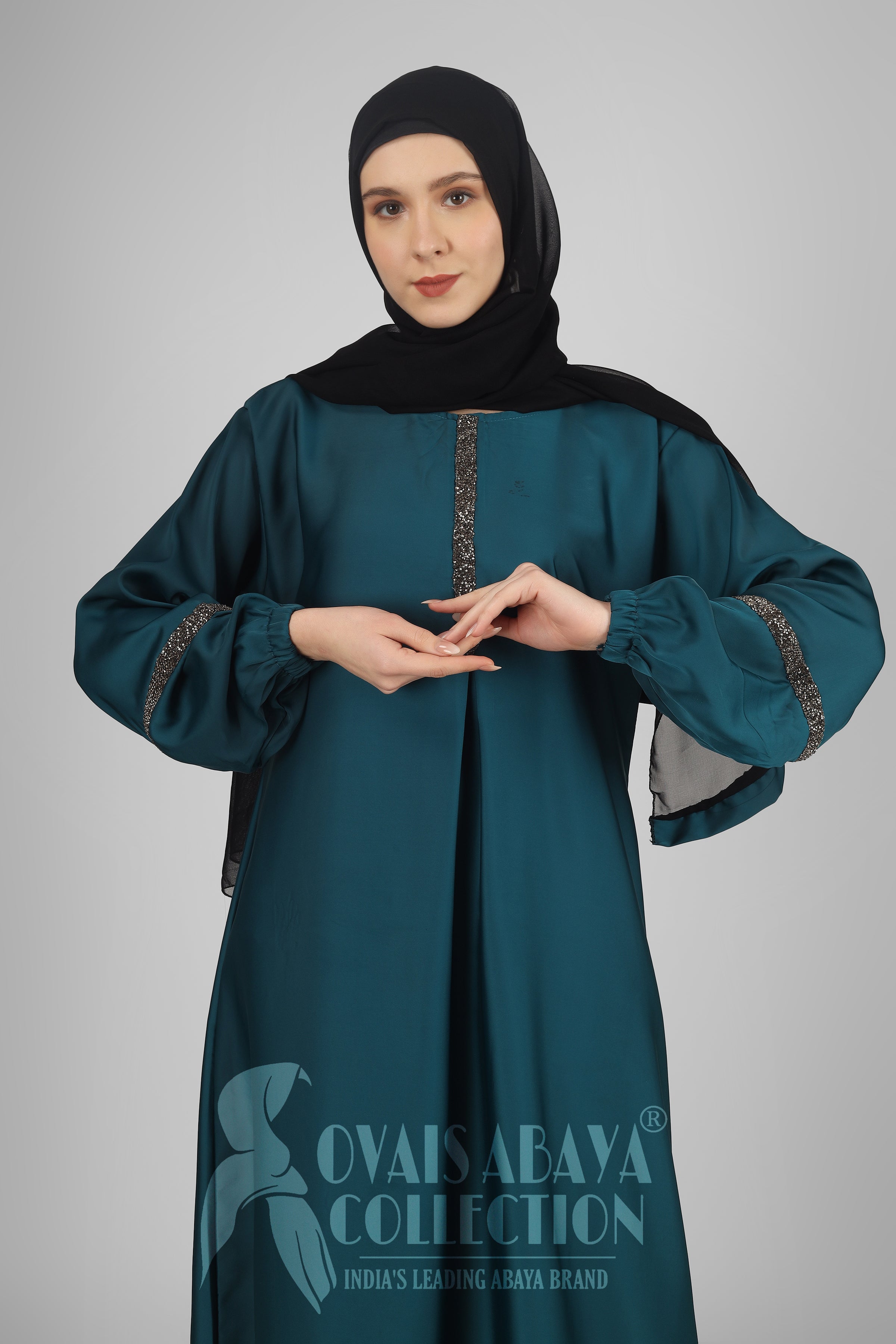 6001 - Aash Basic Abaya - TEAL ( NEW LAUNCH )