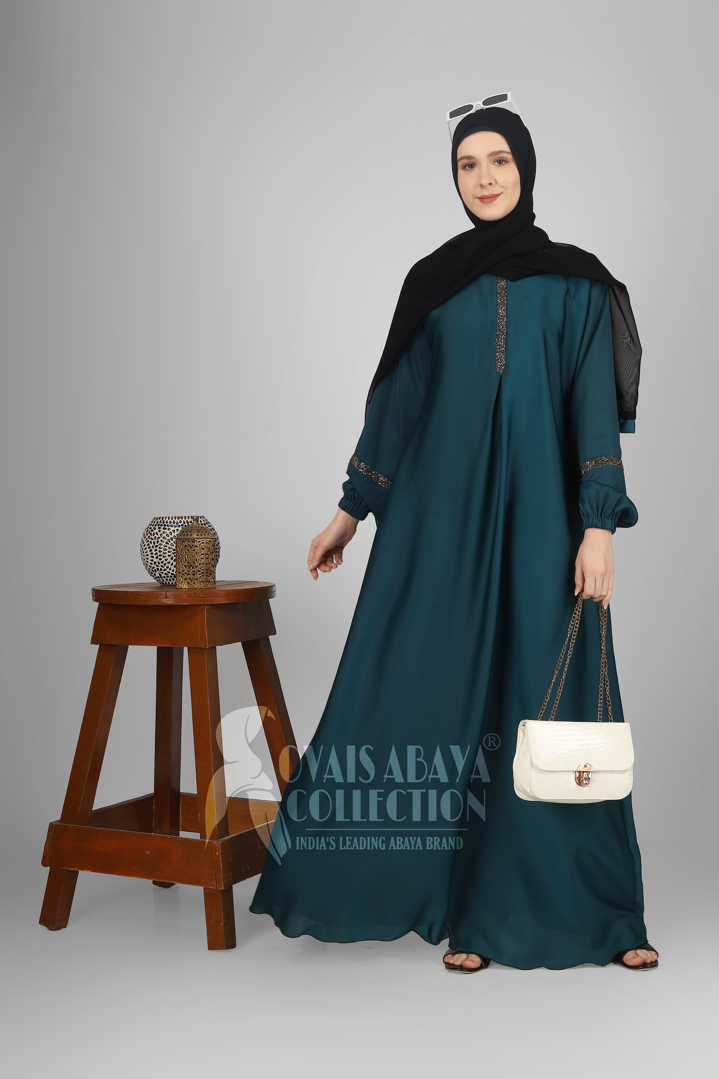 6001 - Aash Basic Abaya - TEAL ( NEW LAUNCH )