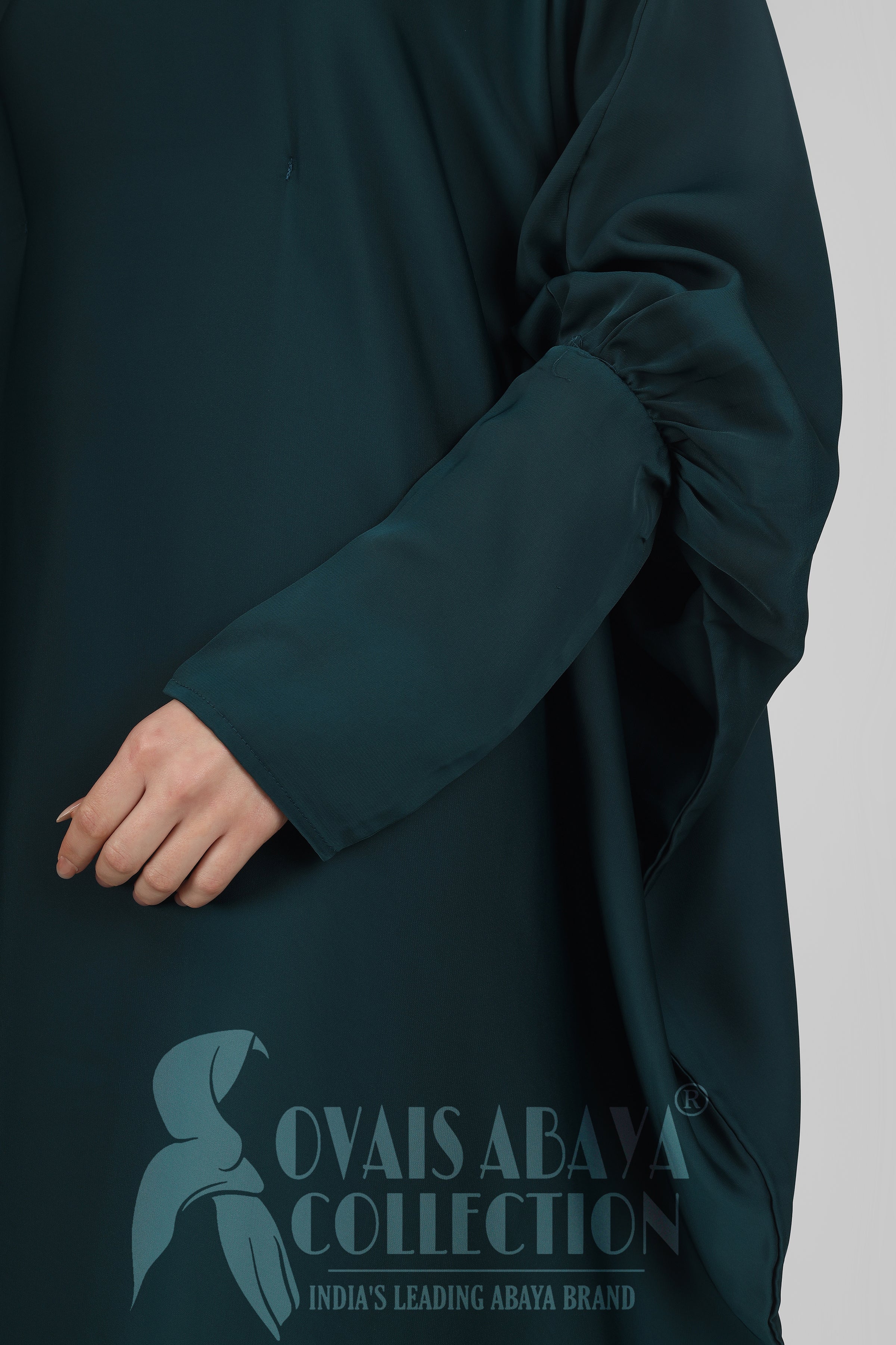 1071 Beautifull Fitting Sleeve Abaya TEAL ( Best For Daily Wear )