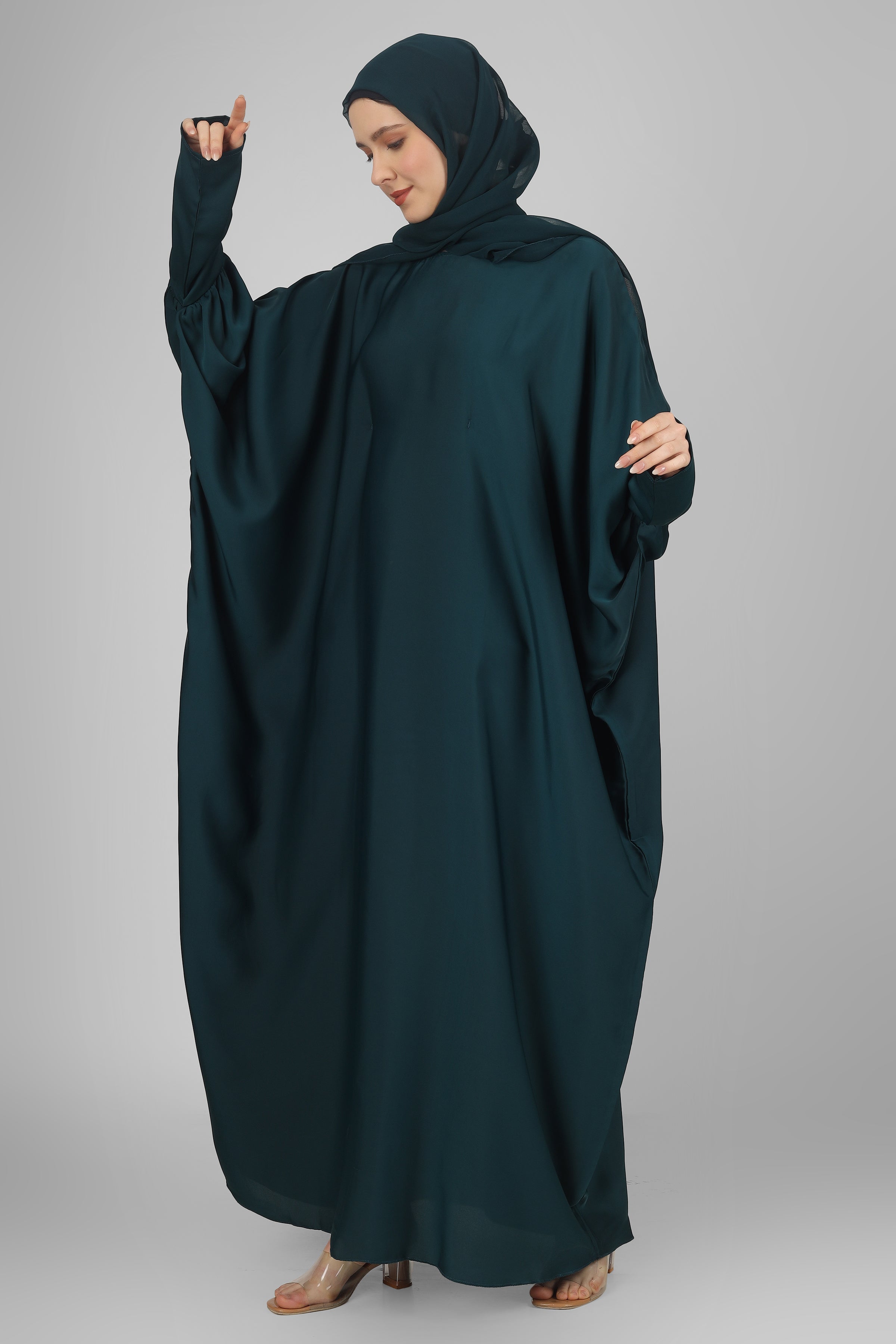 1071 FITTING SLEEVE ABAYA | TEAL