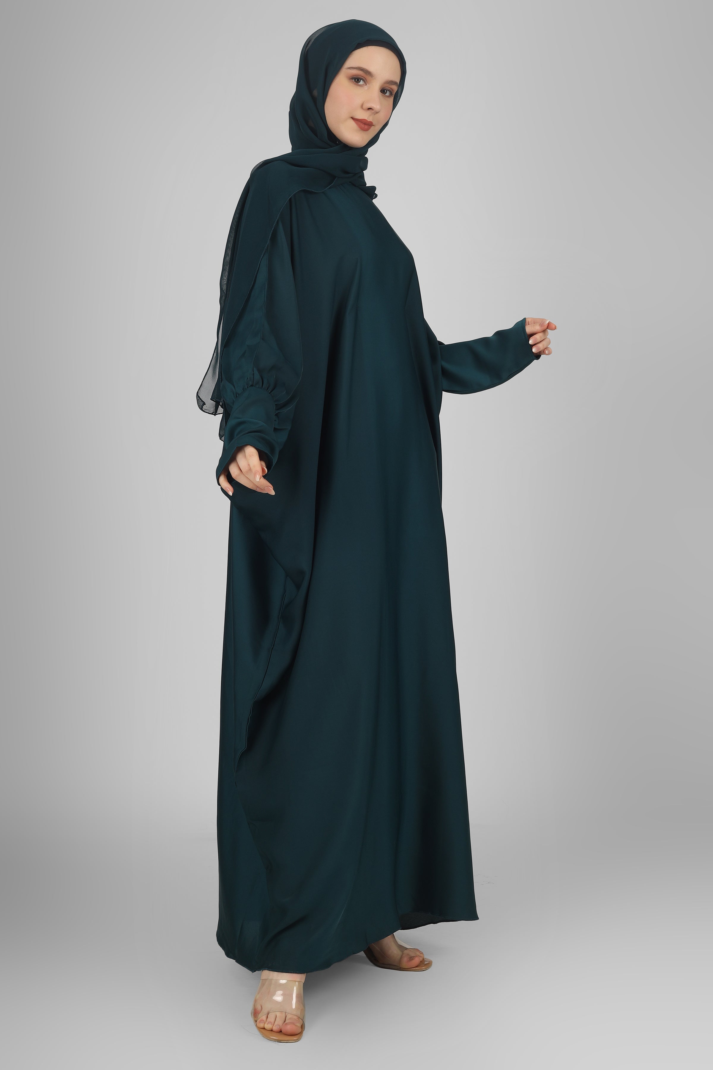 1071 FITTING SLEEVE ABAYA | TEAL