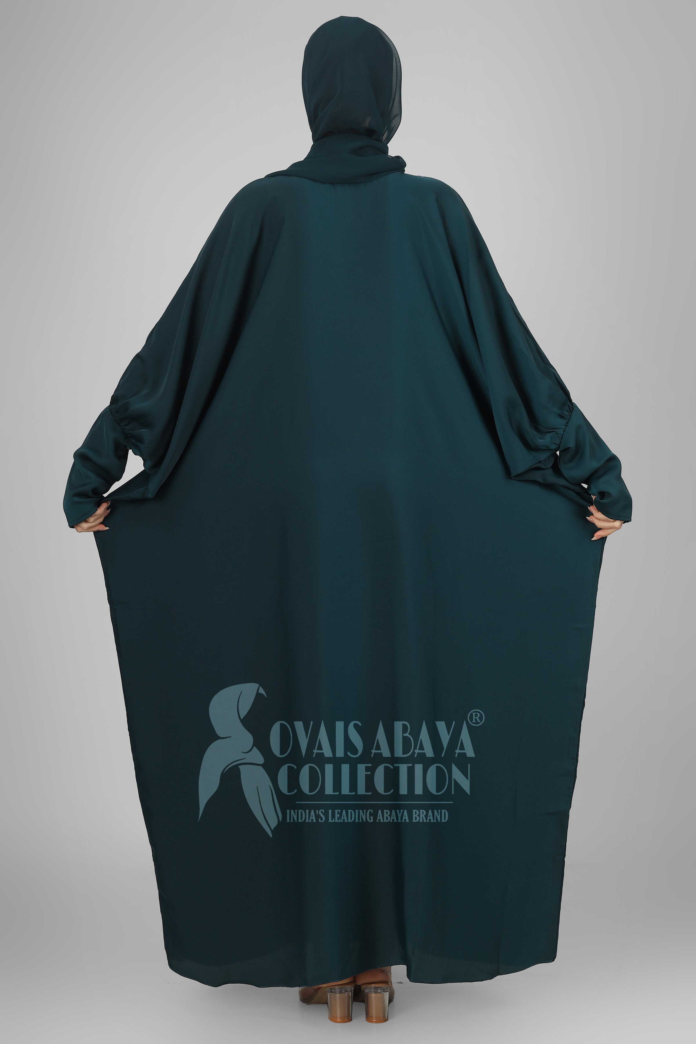 1071 Beautifull Fitting Sleeve Abaya TEAL ( Best For Daily Wear )