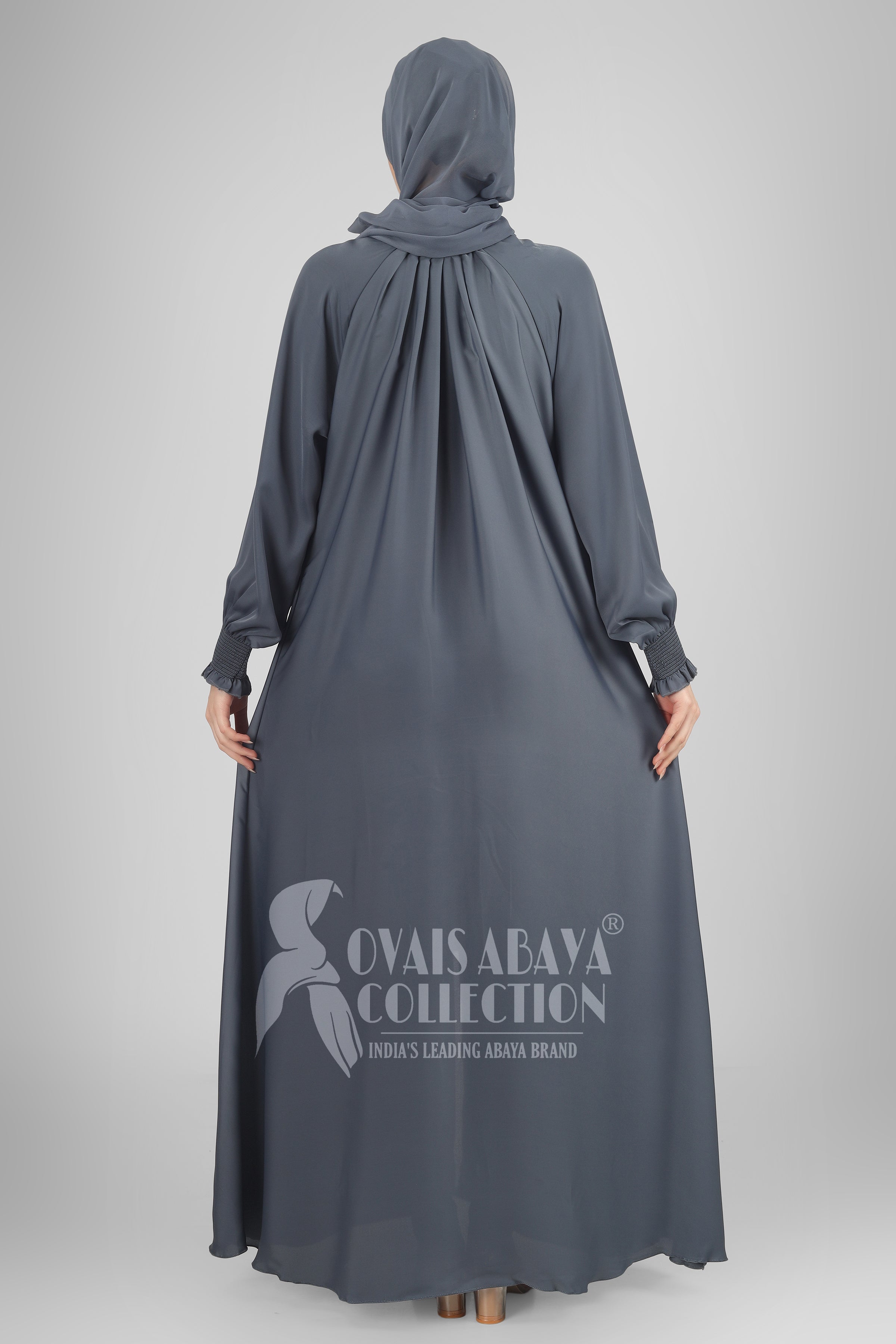 Sara Zipper Abaya GRAY ( NEW - COLLECTION )