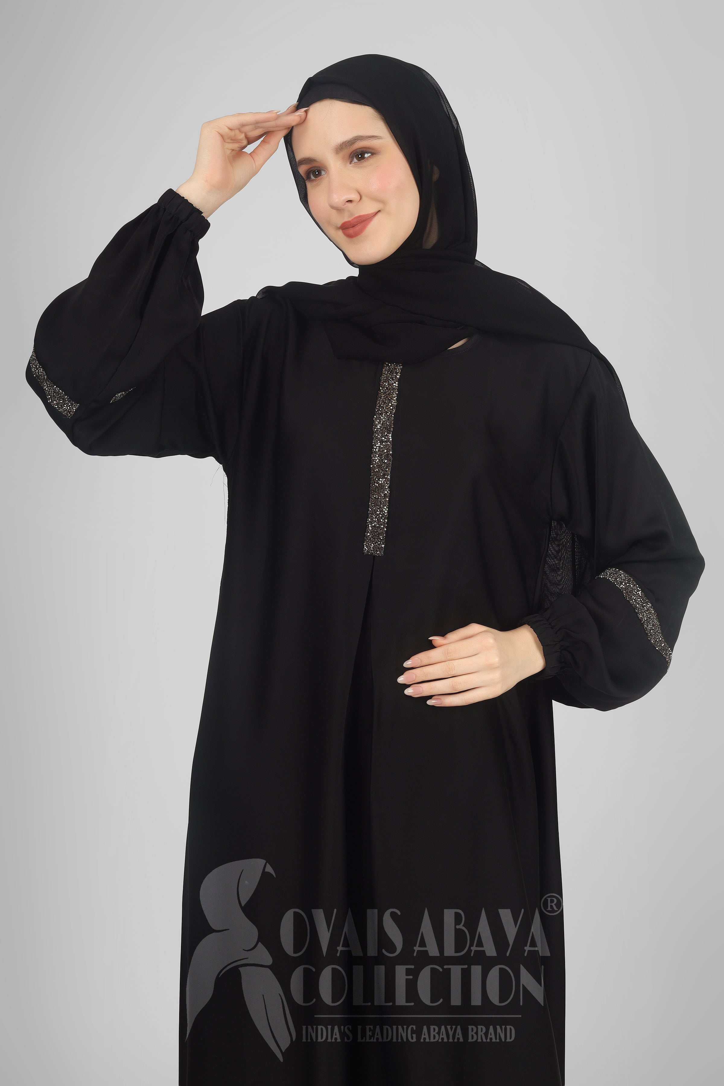 6001 - Aash Basic Abaya - BLACK ( NEW LAUNCH )