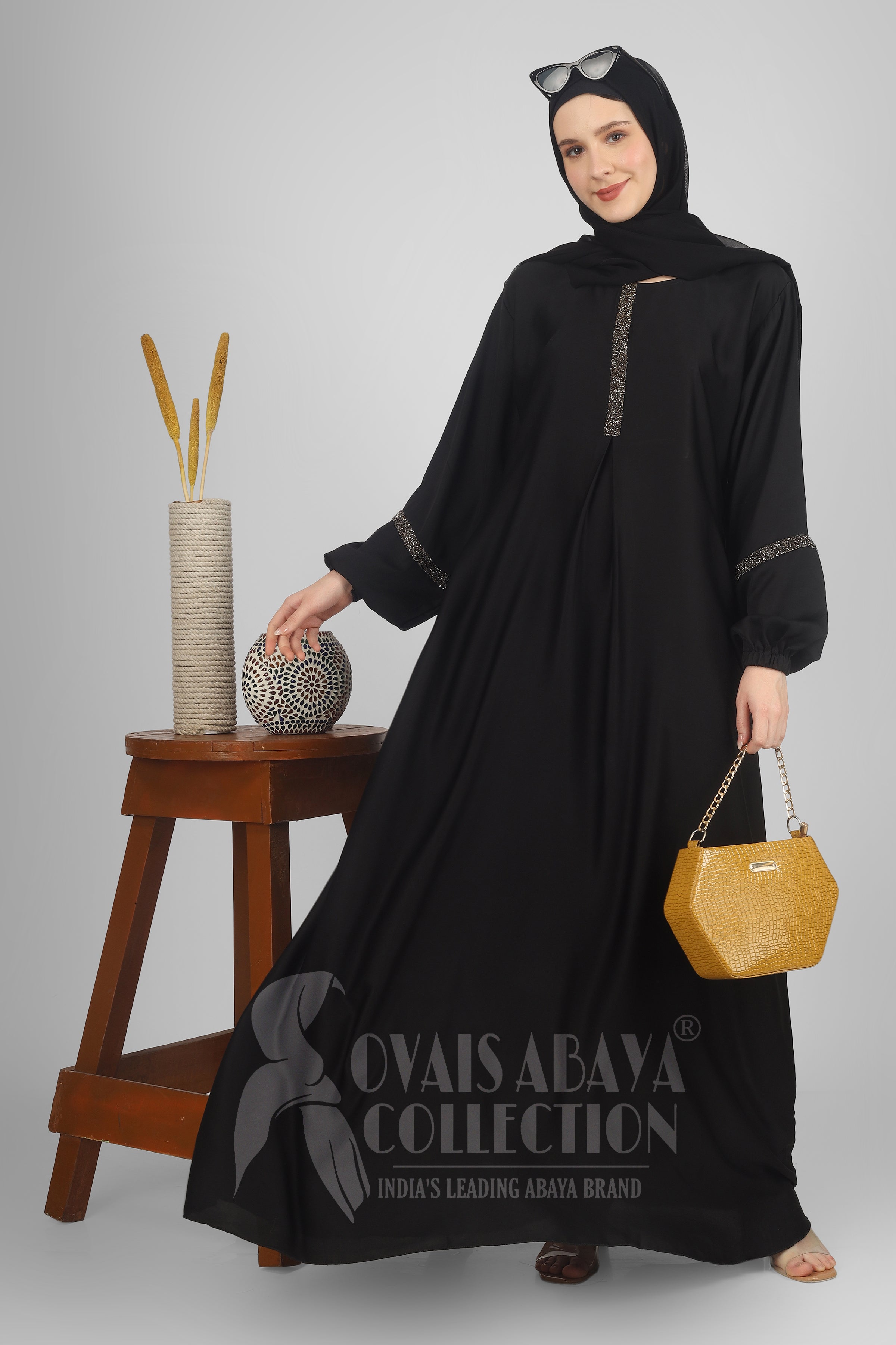 6001 - Aash Basic Abaya - BLACK ( NEW LAUNCH )