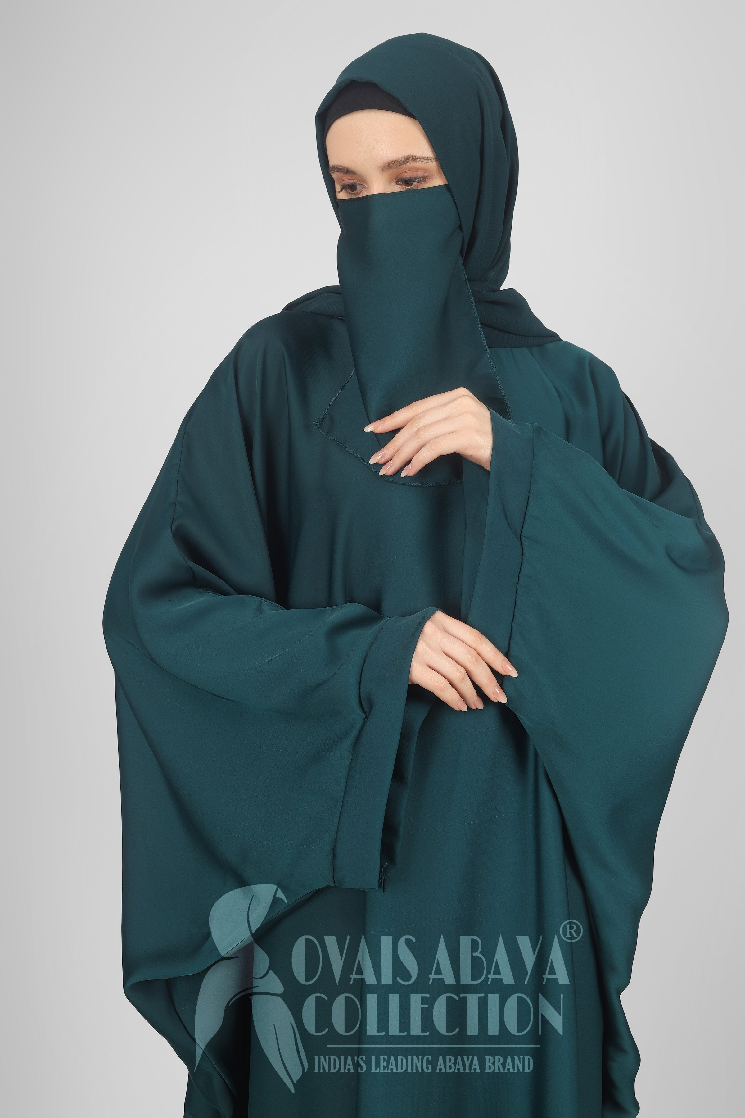 Arebiyan Kaftan Abaya ( FIROZEN TEAL )