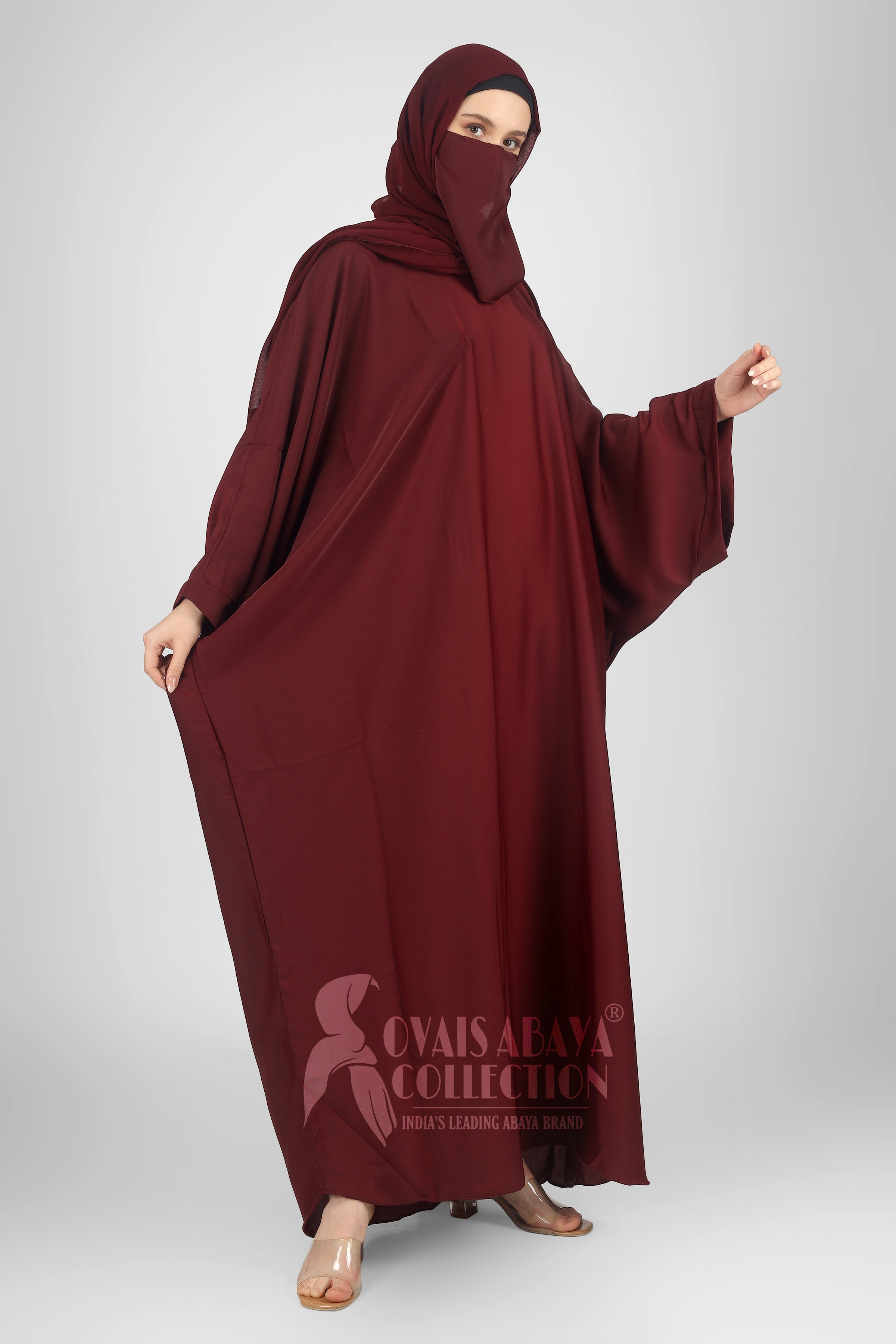 Arebiyan Kaftan Abaya ( MAROON )