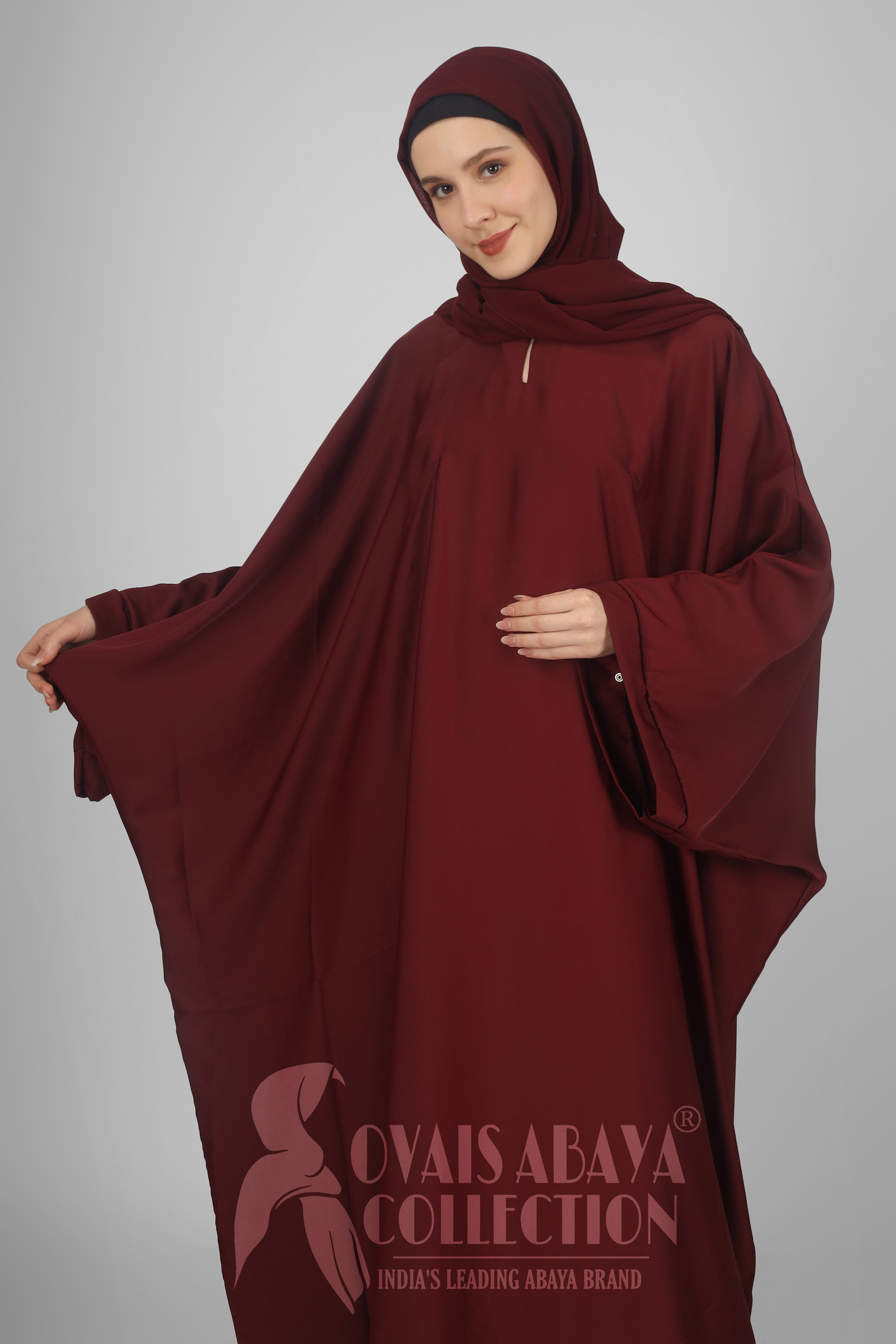 Arebiyan Kaftan Abaya ( MAROON )