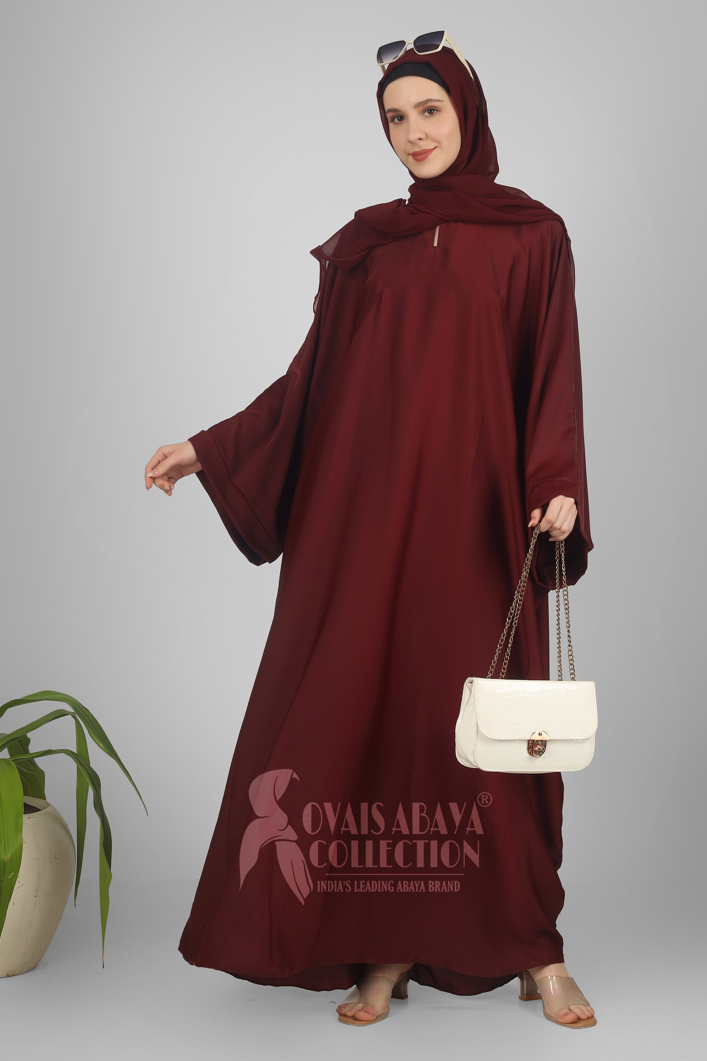 Arebiyan Kaftan Abaya ( MAROON )