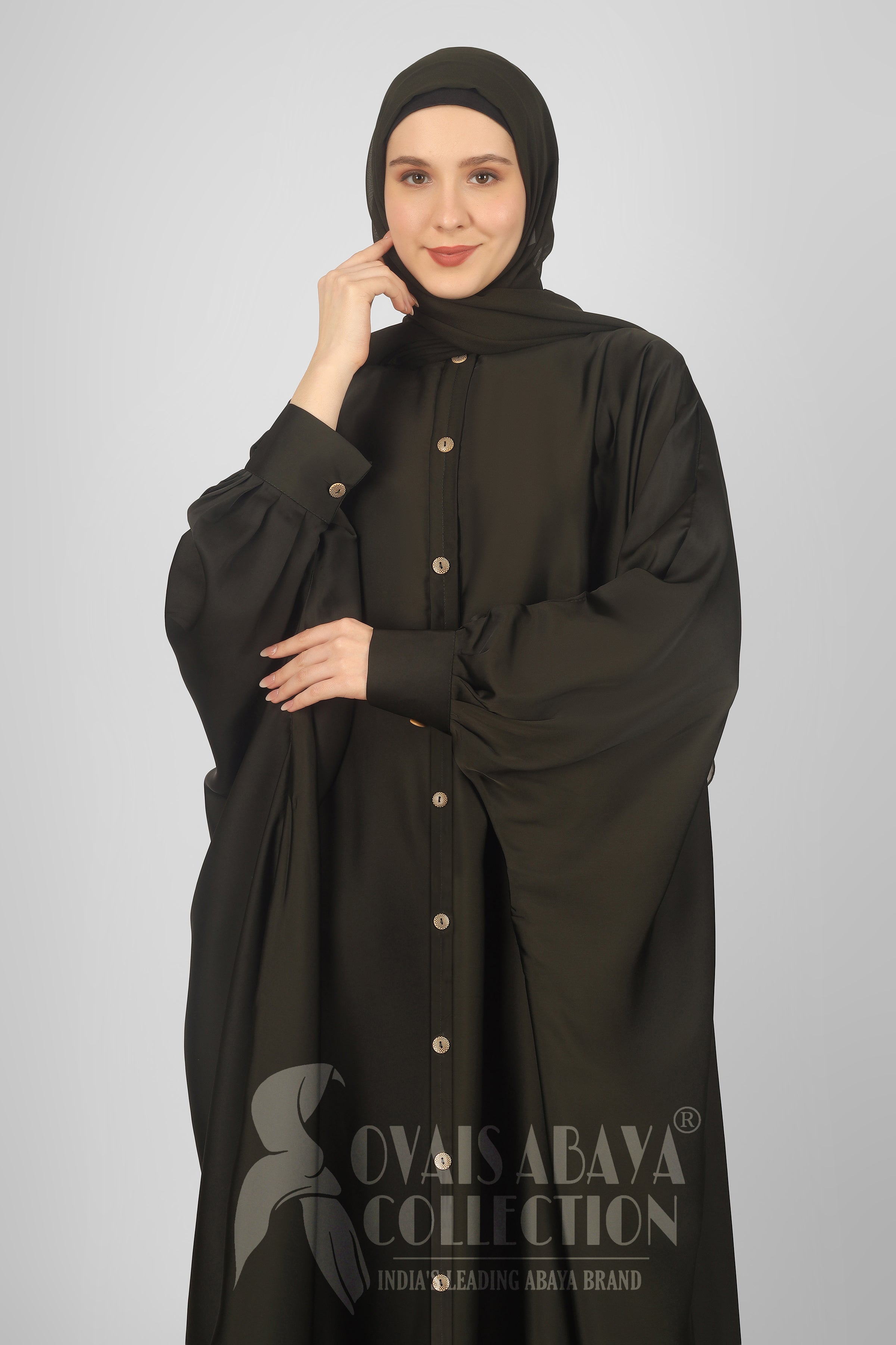 Misbha Demanded Button Kaftan ( OLIVE )