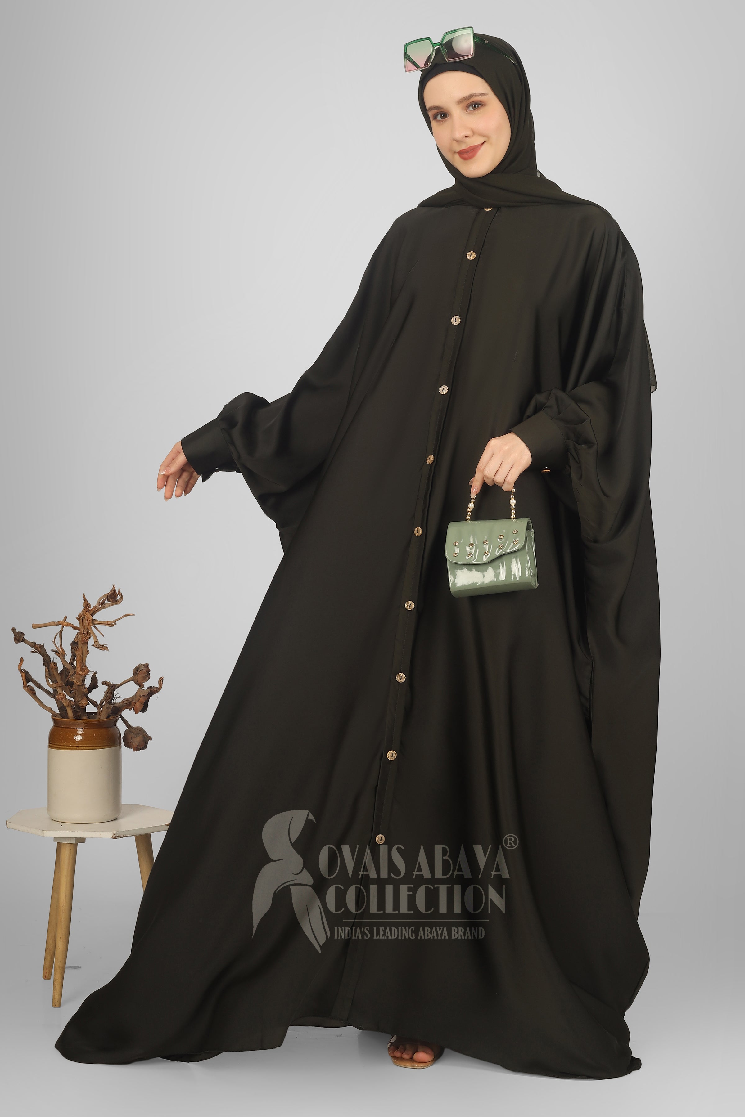 Misbha Demanded Button Kaftan ( OLIVE )