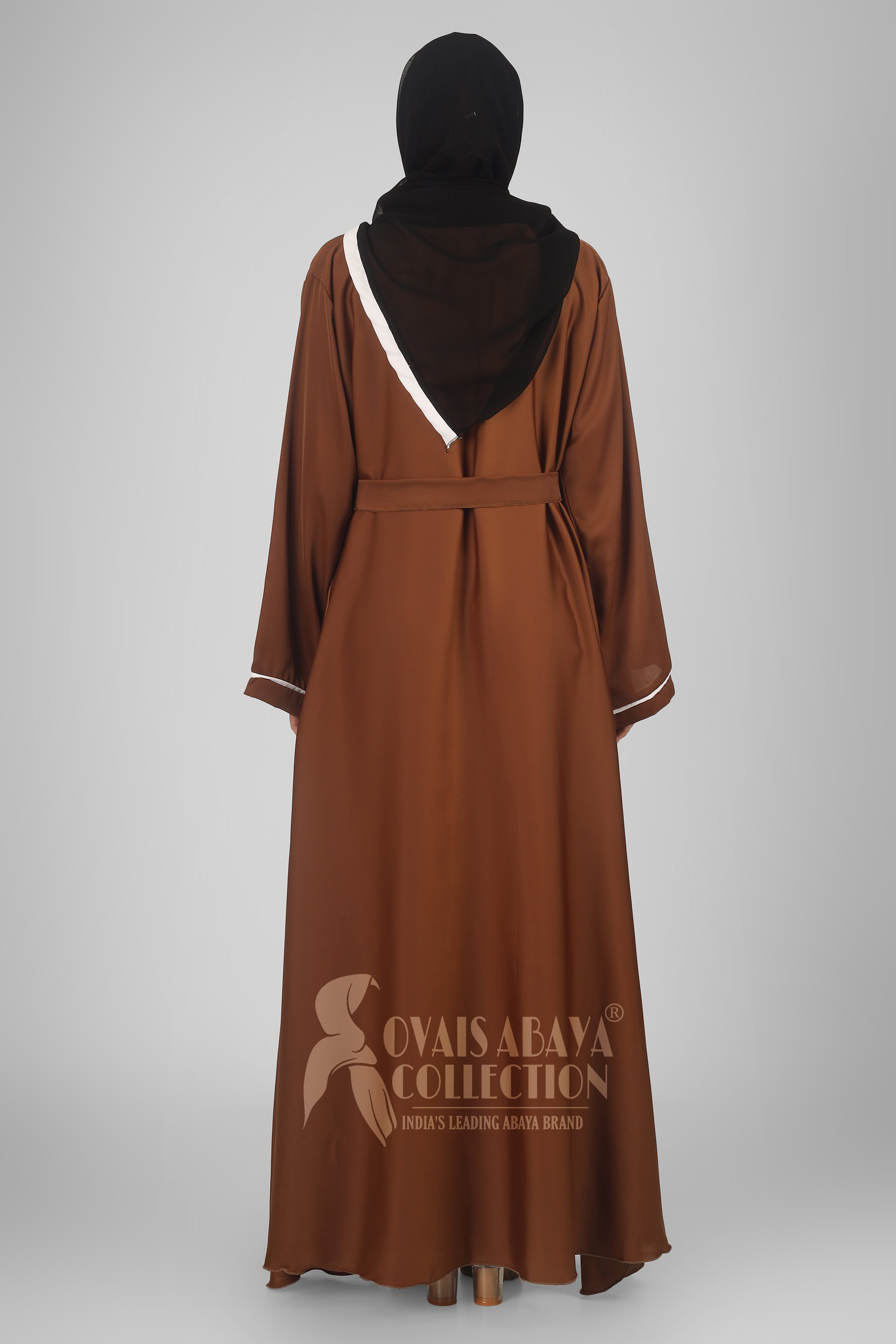 Ruhi Imported Double Shrugs Abaya COPPER TO WHITE - ( New - Edition )