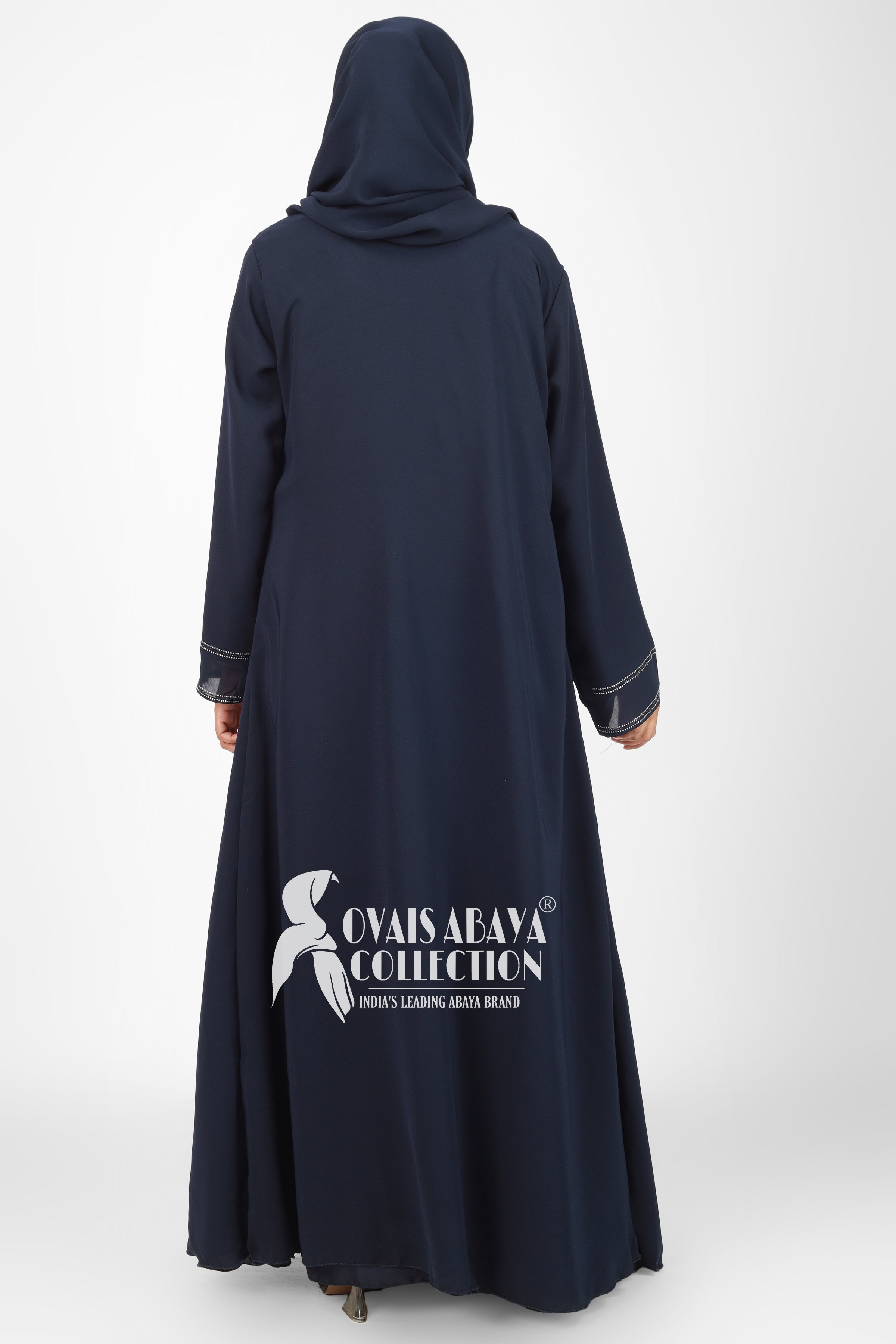 SHEHNAZ Bridle Double Inner Stone work abaya ( BRIDLE BLUE )