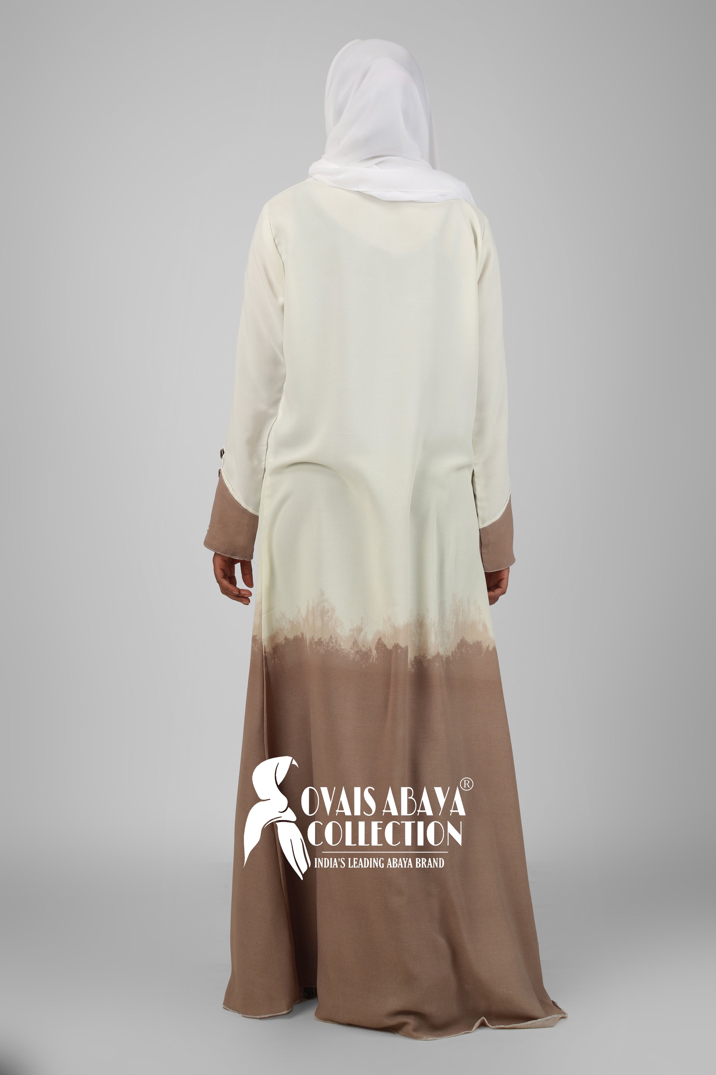 Juniba Tai Dye Fully Zipper Abaya LOW NUDE ( Limited - Edition )