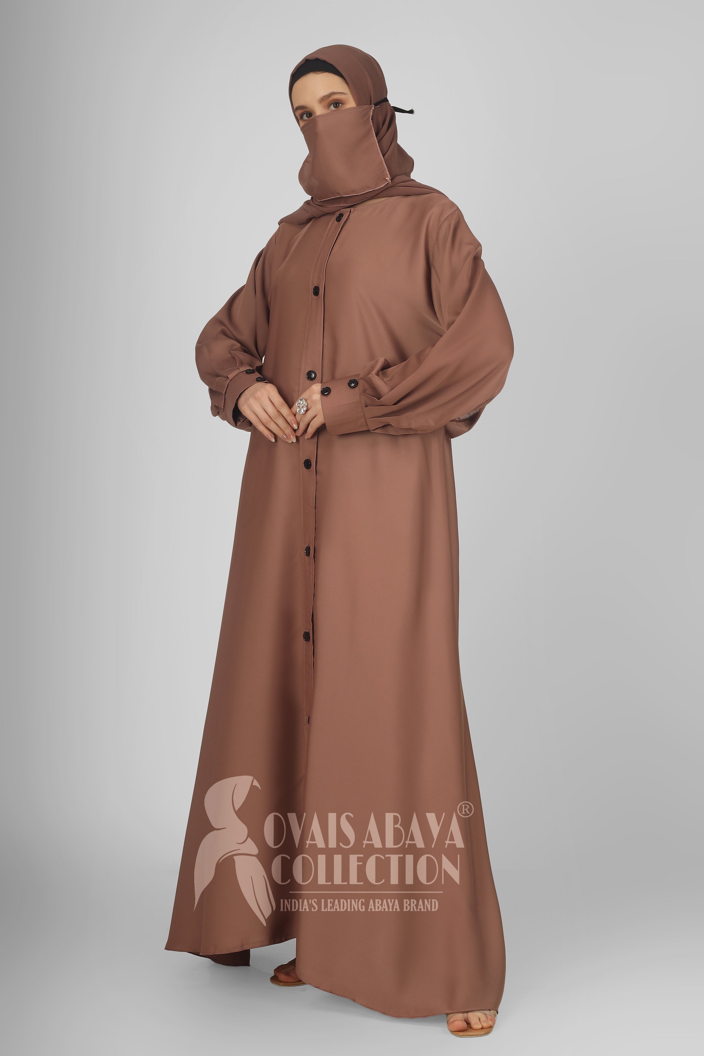 Daily Wear Buttons Abaya ( BEIGE )