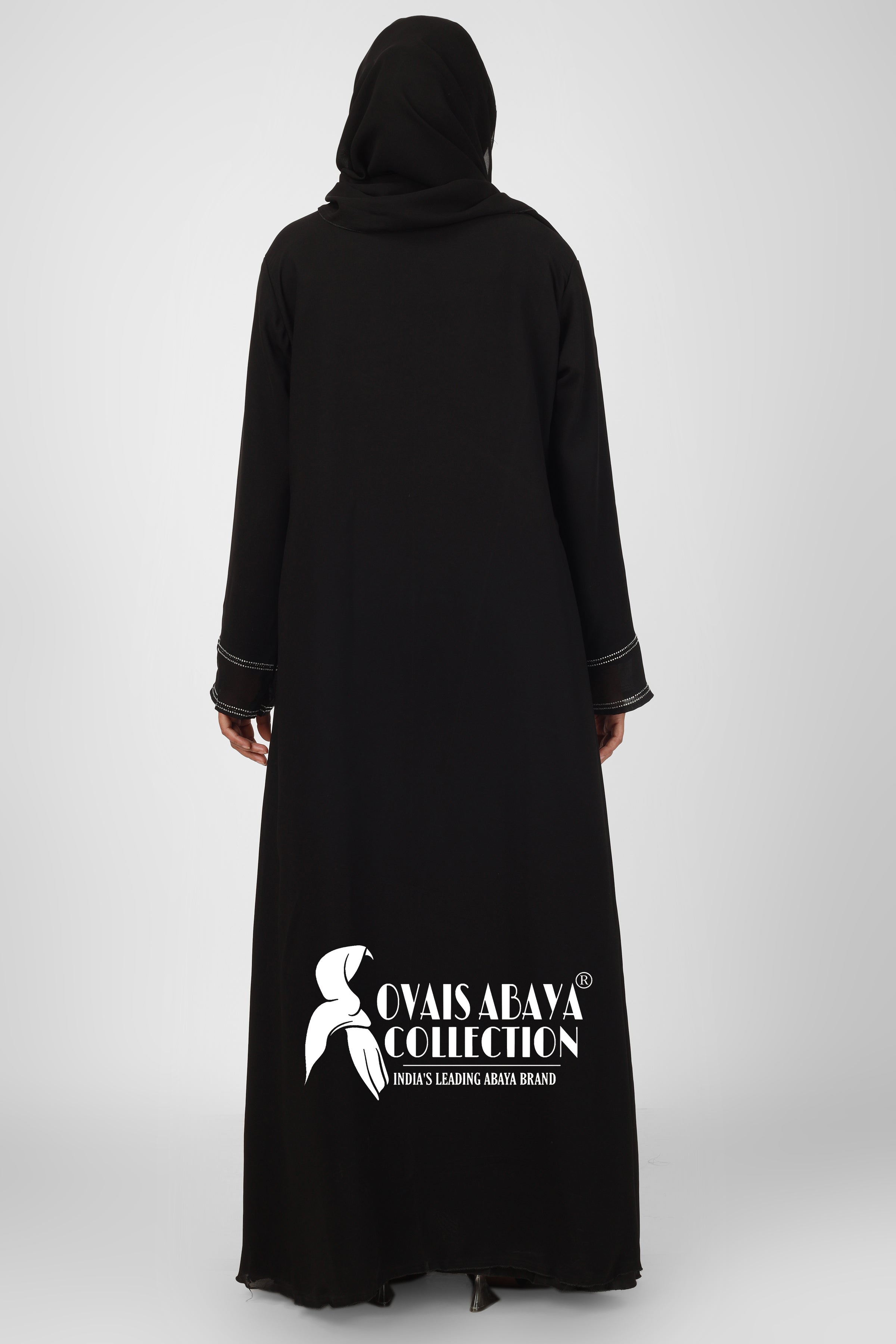 SHEHNAZ Bridle Double Inner Stone work abaya ( BRIDLE BLACK )