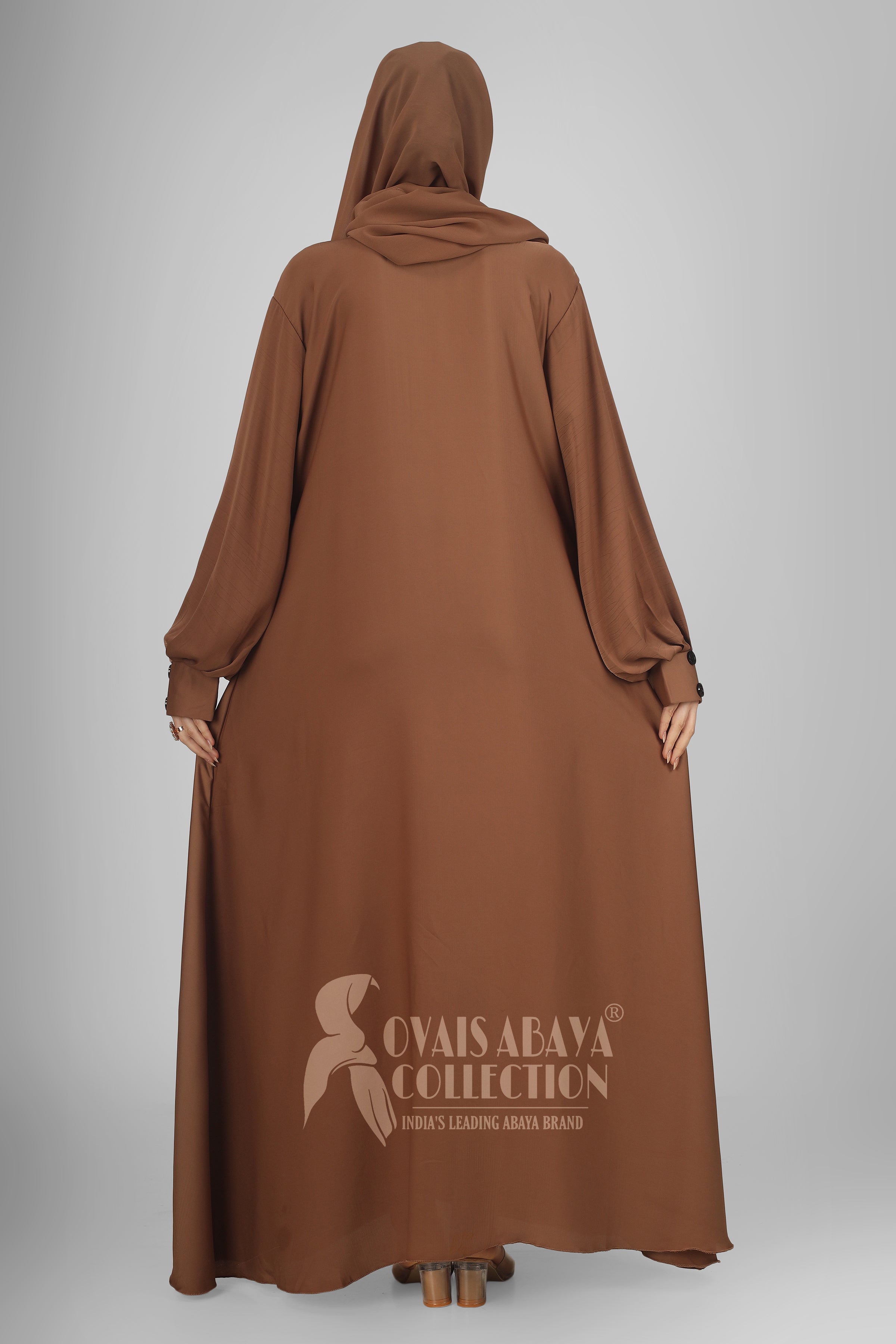 Daily Wear Buttons Abaya ( GHESTNUT LITE )