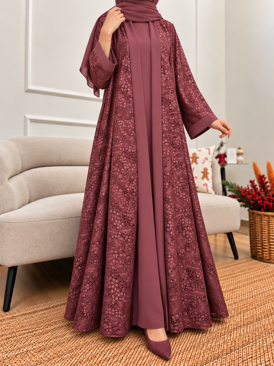 AEMAL DS NET ABAYA | MAROON