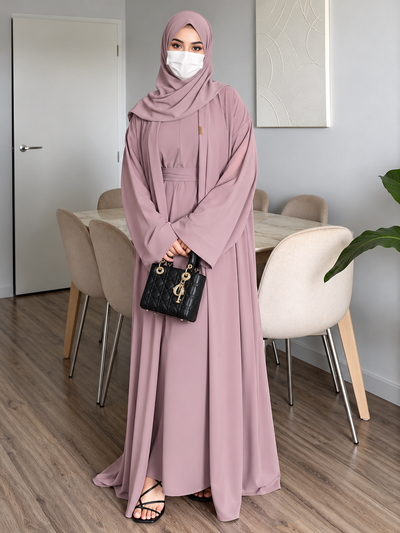 ANAM DOUBLE SHRUG ABAYA | PINK