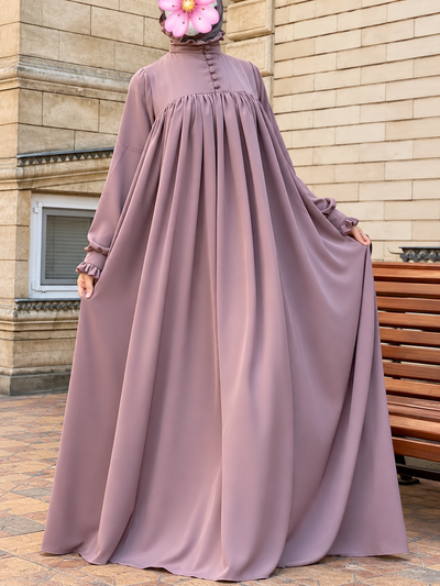 NEW COLLAR PLATES ABAYA | MAUVE PINK