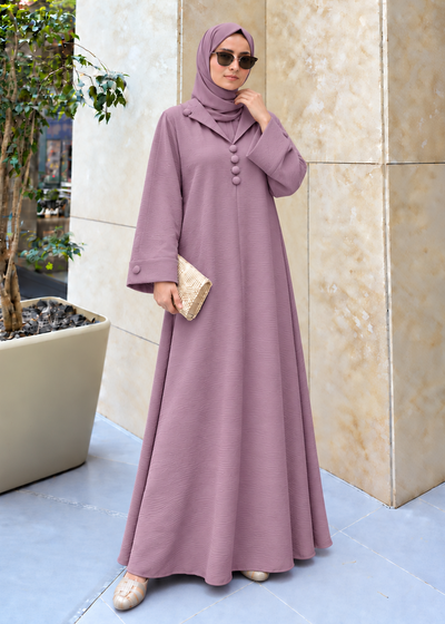 ARISHFA FULLY CLOSED ABAYA | PINK