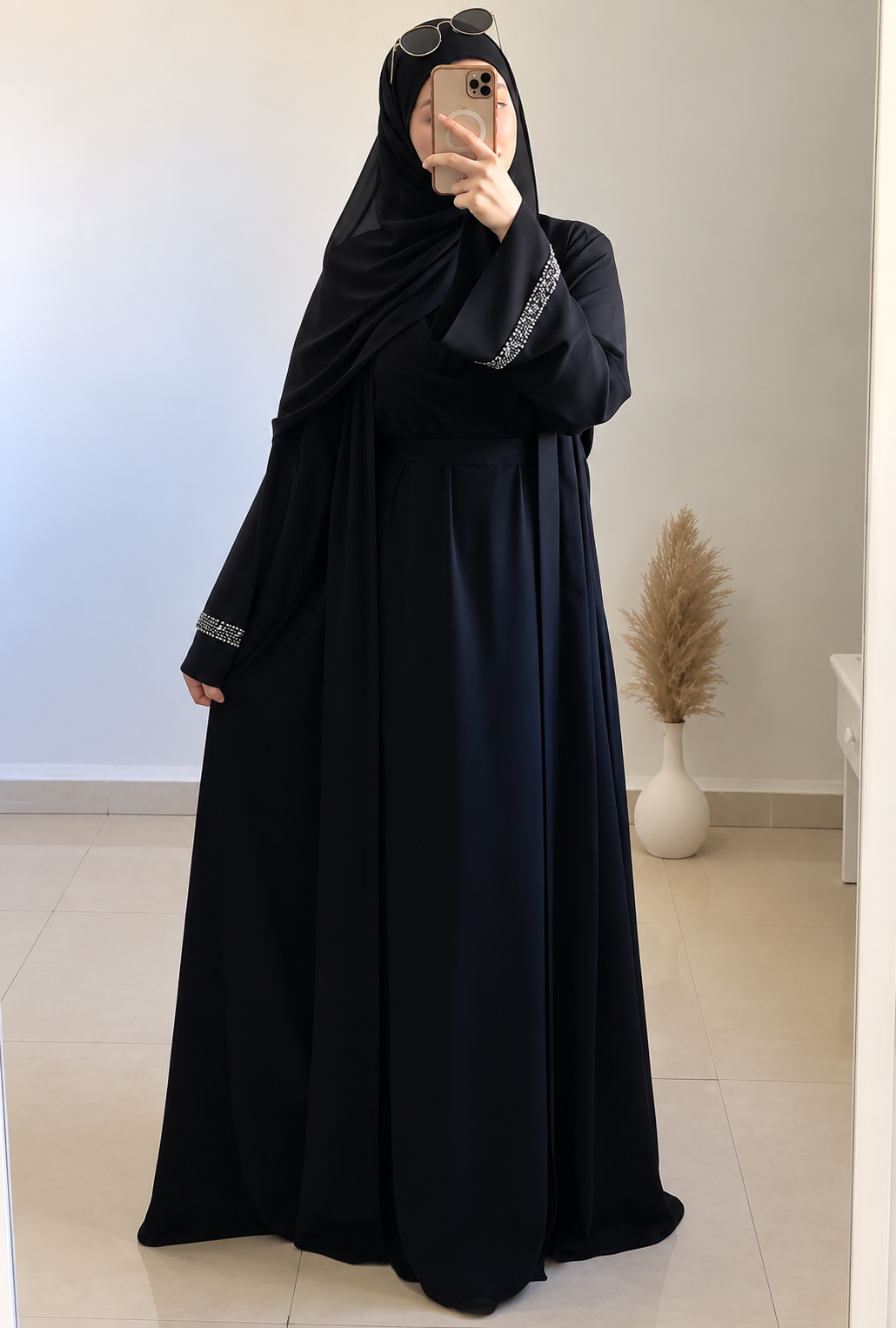 ADAH DOUBLE SHRUG ABAYA | BLACK