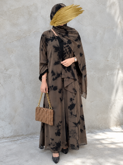 TAI DIE DOUBLE SHRUG ABAYA | BROWN