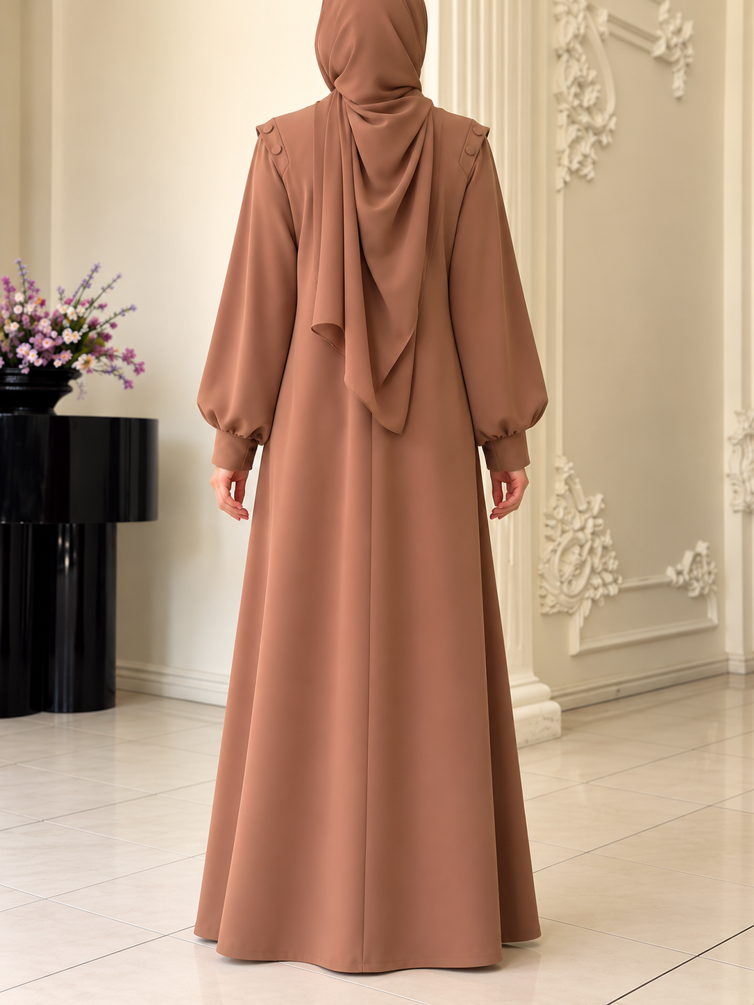 SENEM FRONT OPEN ABAYA | FLAMINGO