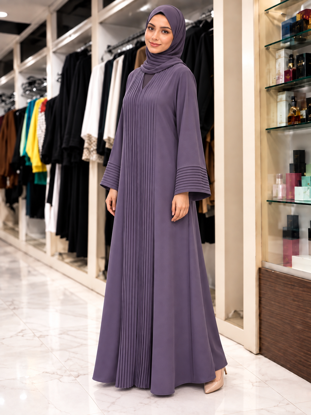 PRADA IMPORTED KIMONO ABAYA | DARK LAVENDAR