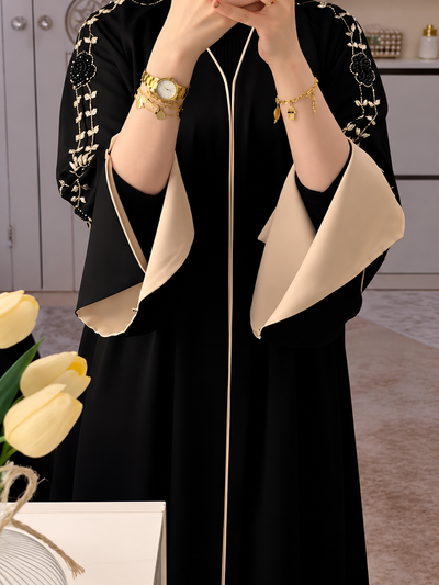MUNTAHA HANDWORK ABAYA | GOLDEN