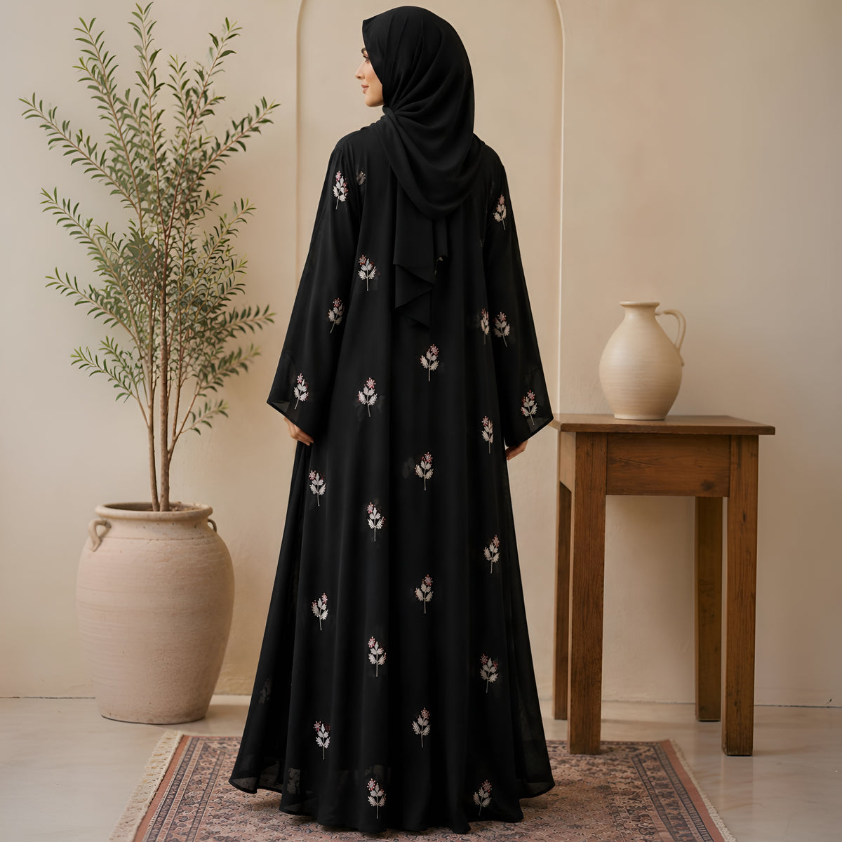 AL-HUSNA EMBROIDERY WORK ABAYA | PRINT- 01