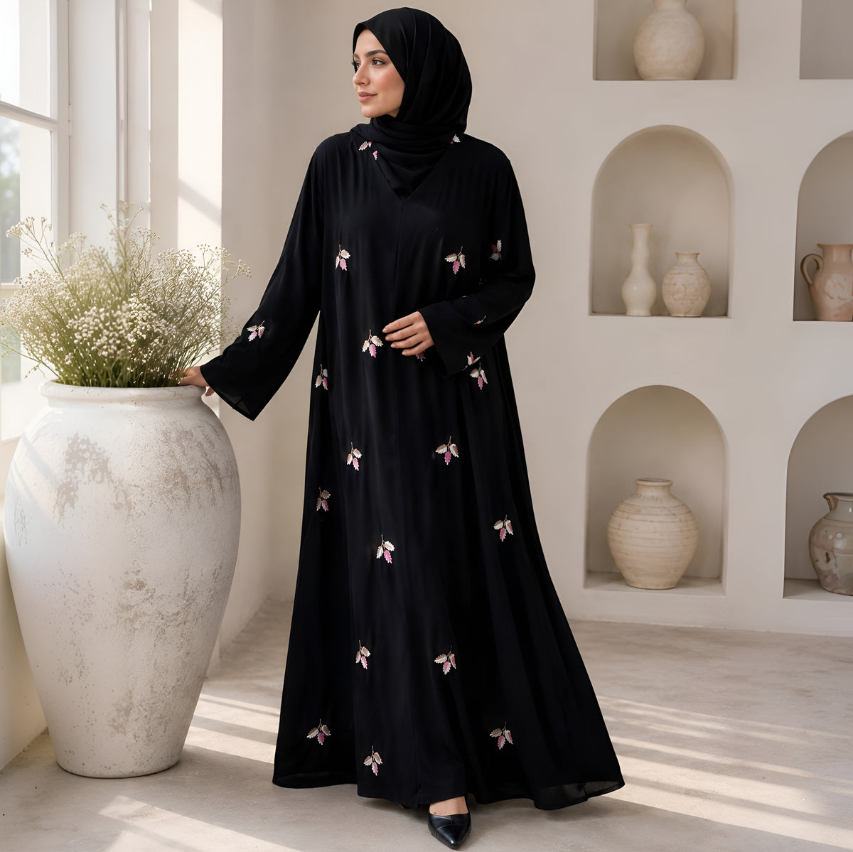 AL-HUSNA EMBROIDERY WORK ABAYA | PRINT- 02