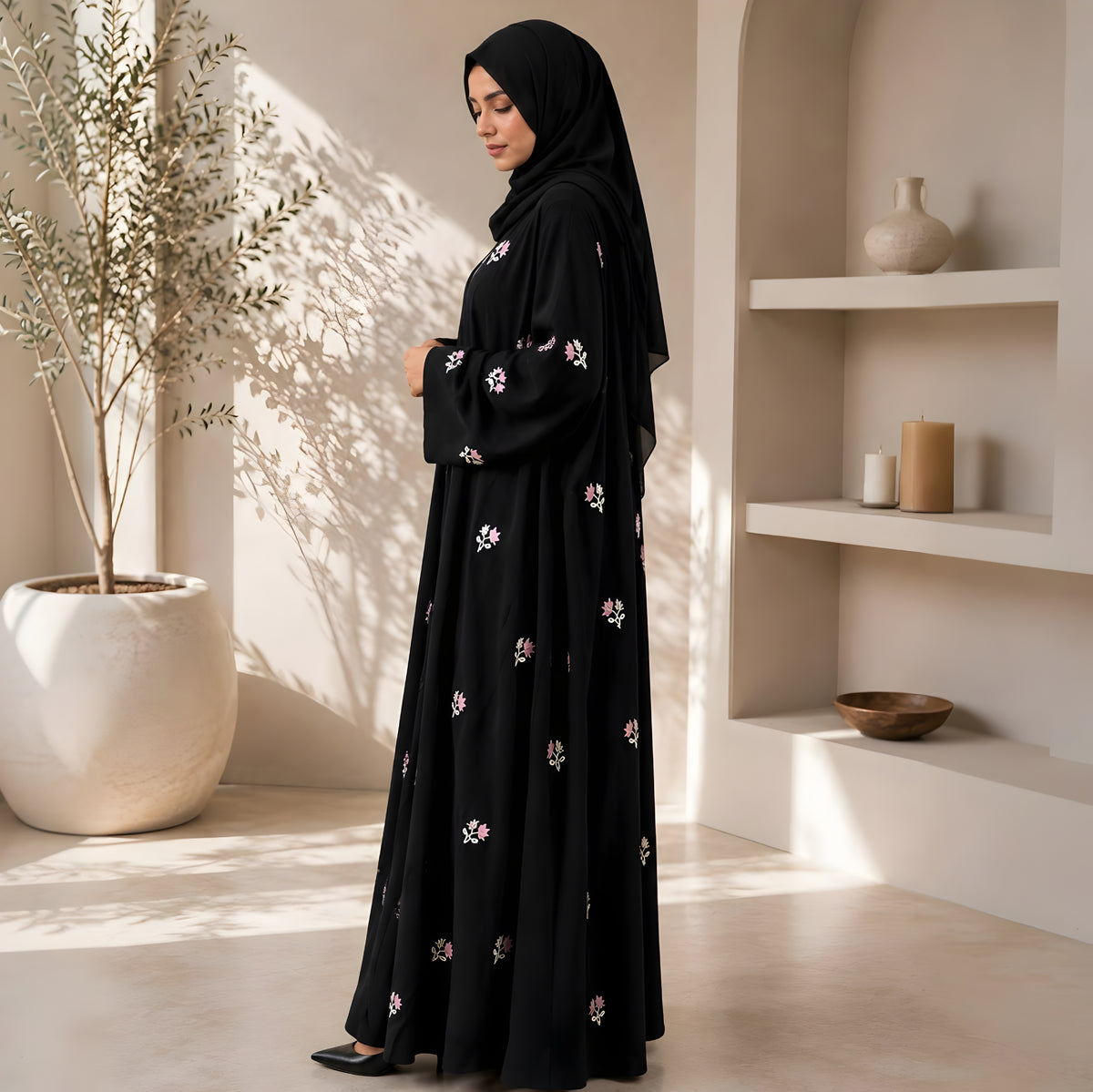 AL-HUSNA EMBROIDERY WORK ABAYA | PRINT- 03