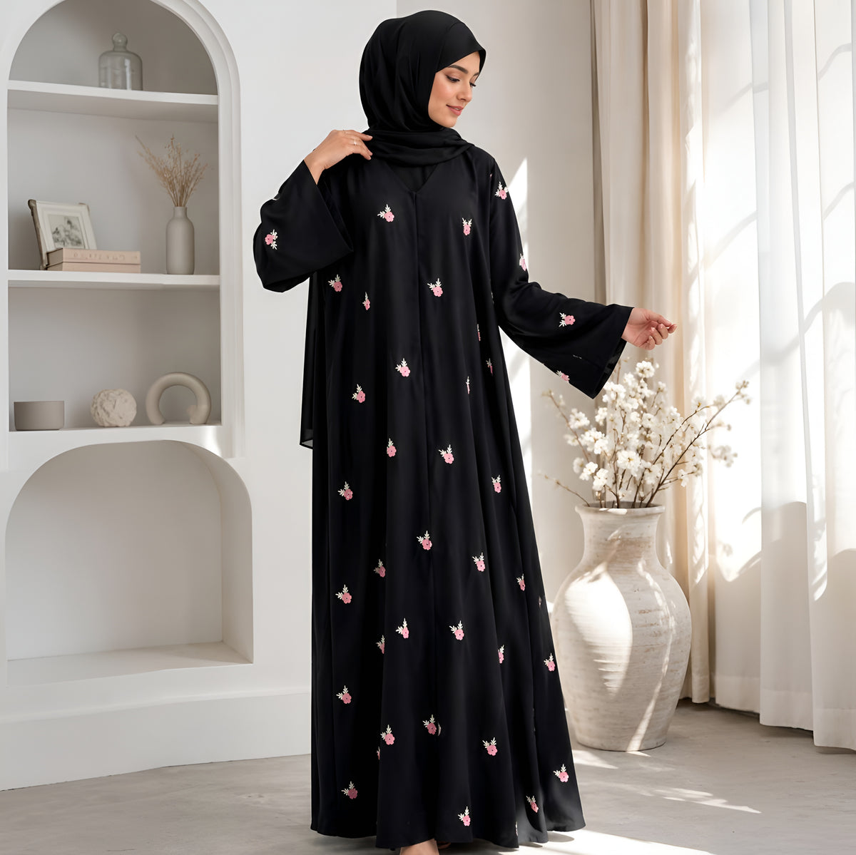 AL-HUSNA EMBROIDERY WORK ABAYA | PRINT- 05