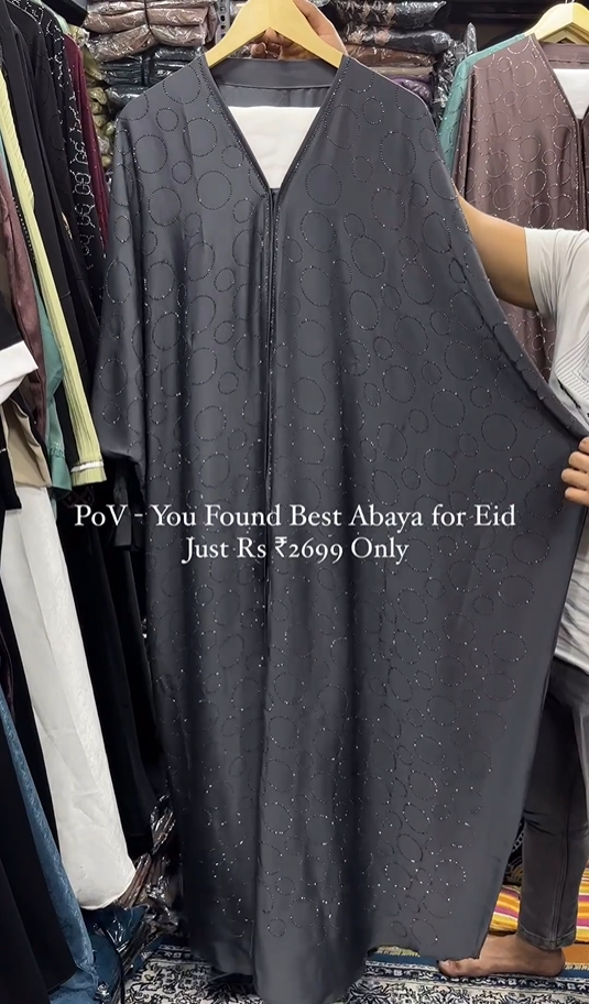 Imported Korean Fabric Kaftaan Abaya GRAY ( NEW EID LAUNCH )