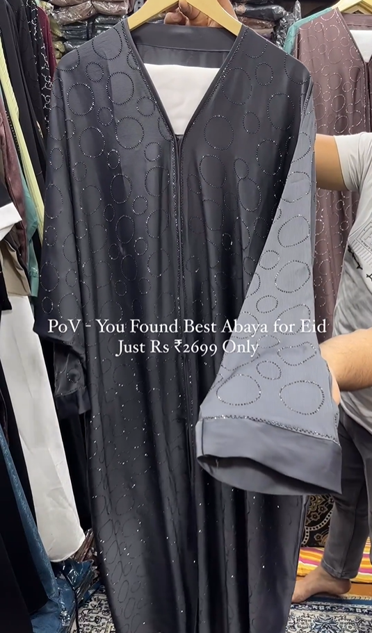 Imported Korean Fabric Kaftaan Abaya GRAY ( NEW EID LAUNCH )