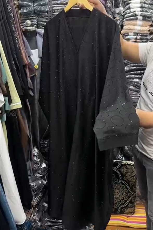 Imported Korean Fabric Kaftaan Abaya BLACK ( NEW EID LAUNCH )