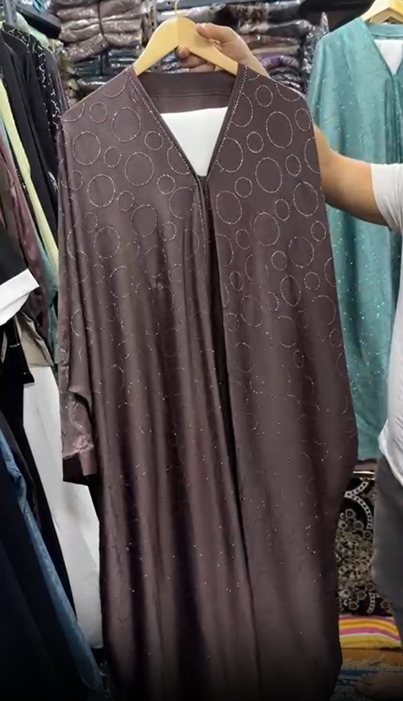 Imported Korean Fabric Kaftaan Abaya COFFEE ( NEW EID LAUNCH )