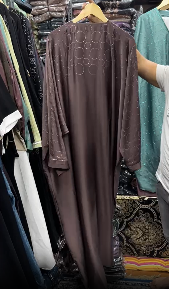 Imported Korean Fabric Kaftaan Abaya COFFEE ( NEW EID LAUNCH )